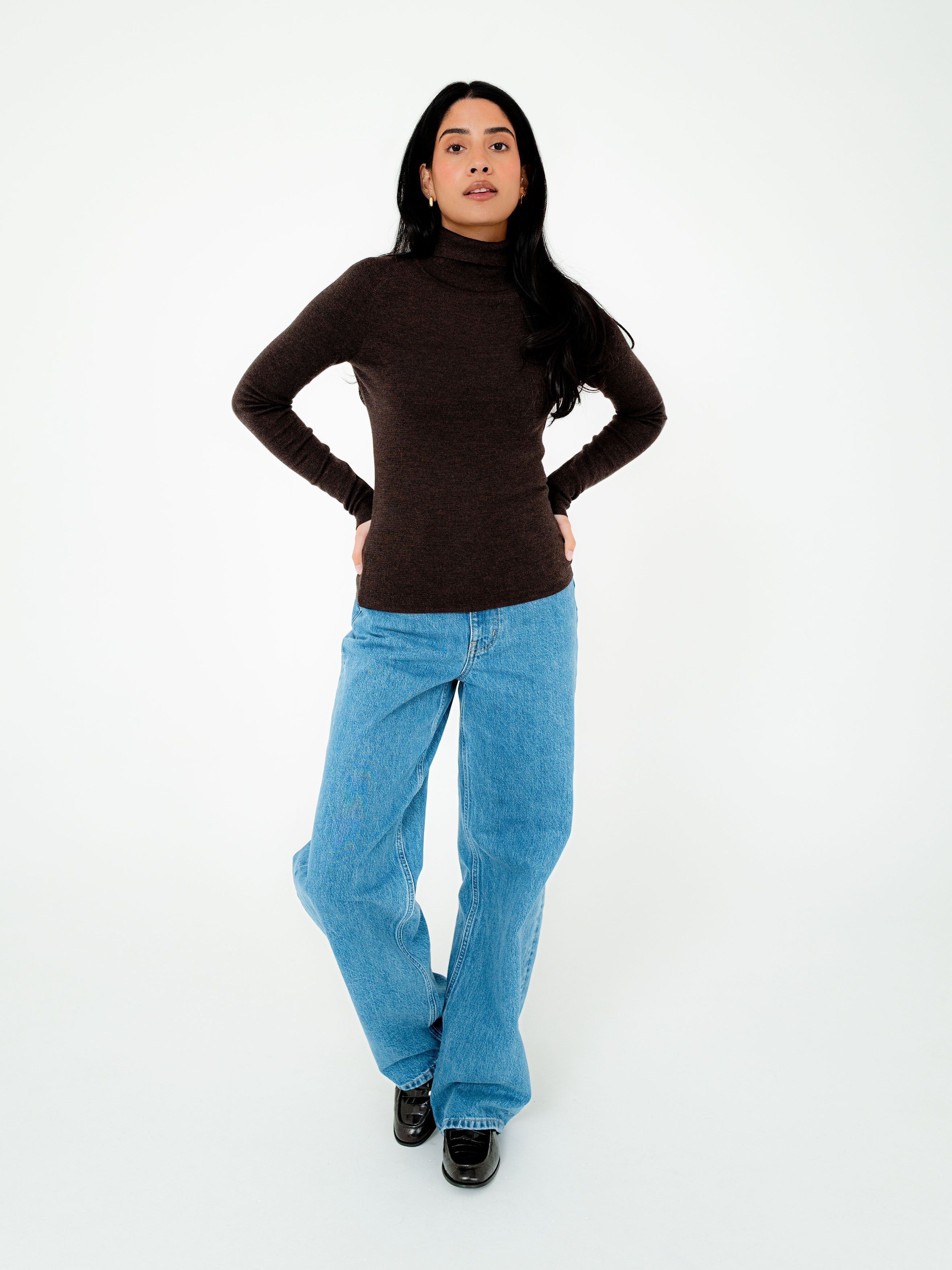 Faye Merino Wool Mock Neck Knit