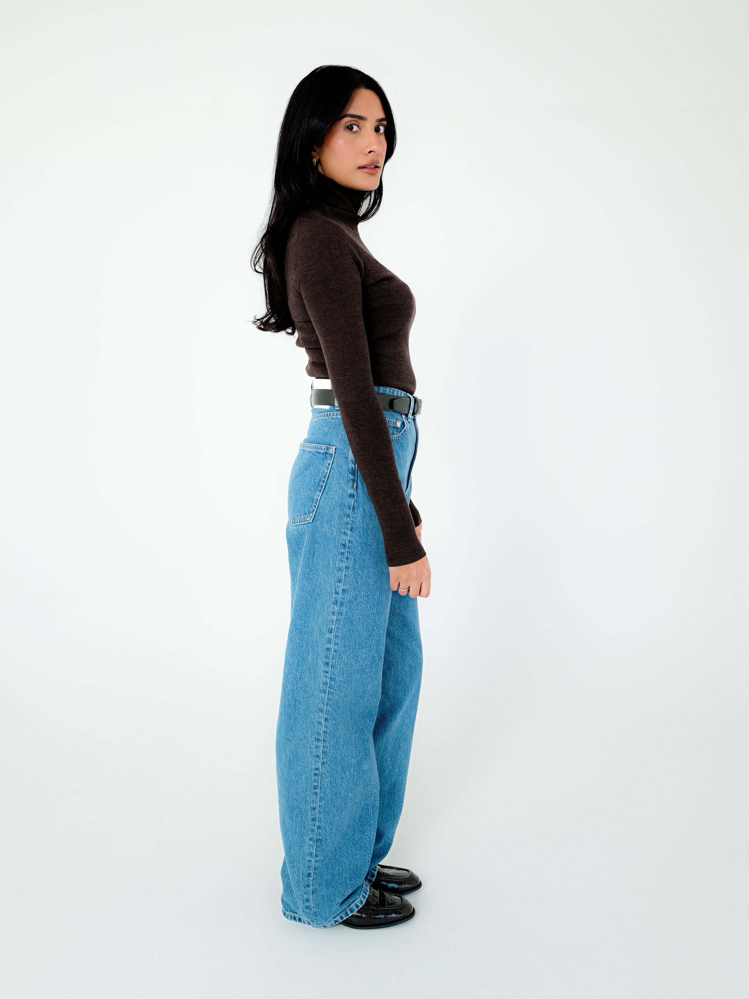 Faye Merino Wool Mock Neck Knit