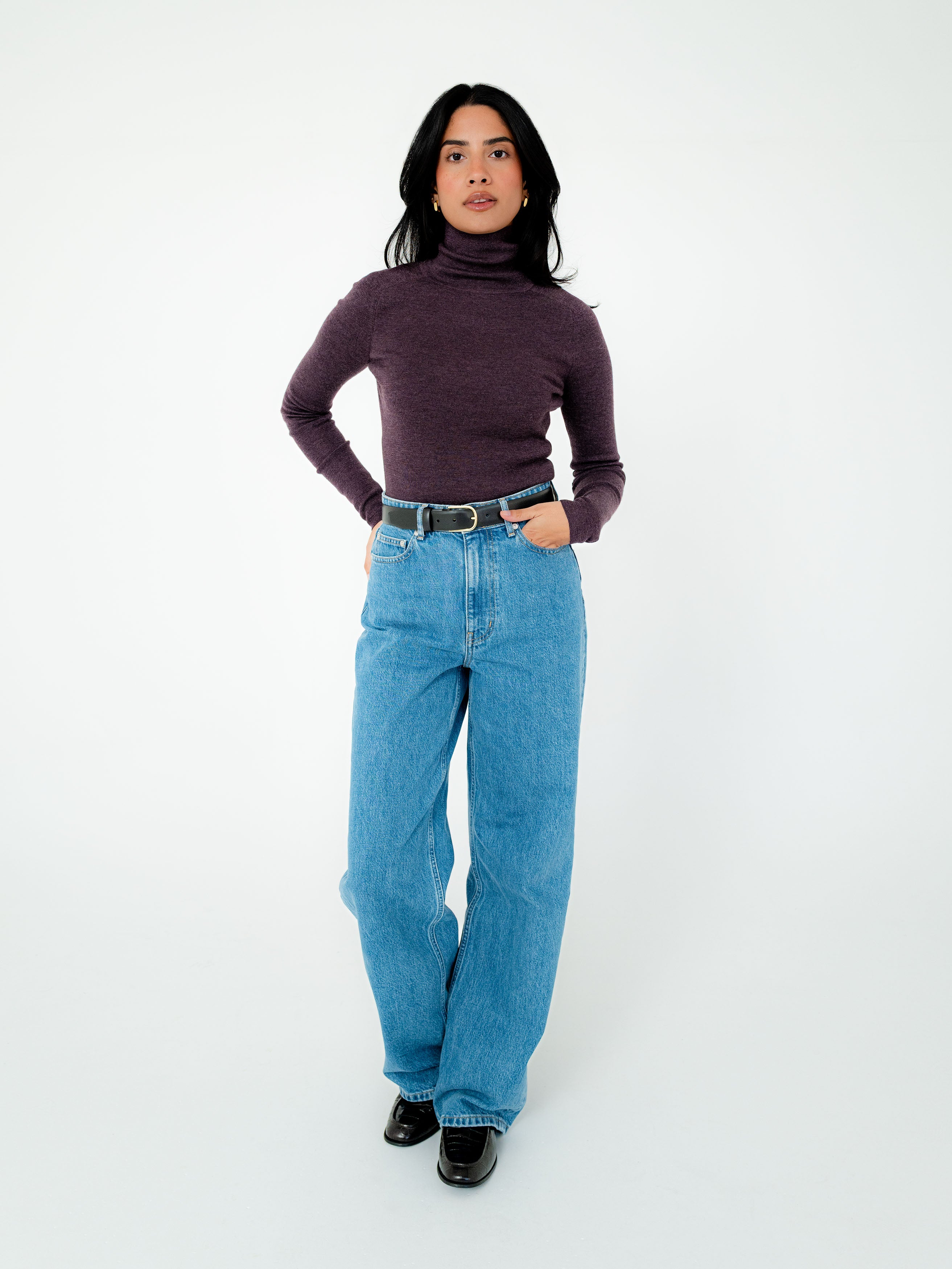 Faye Merino Wool Mock Neck Knit