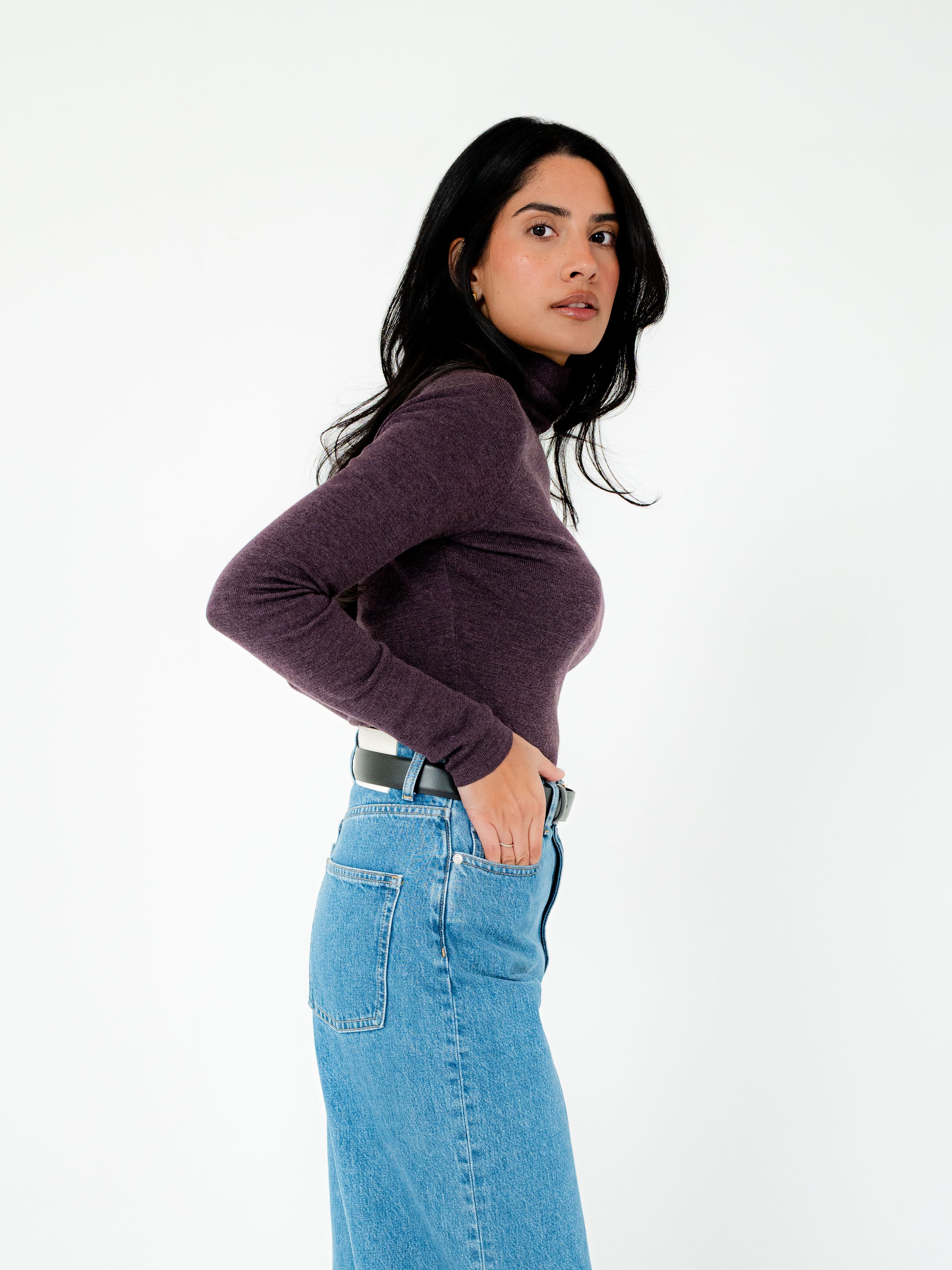 Faye Merino Wool Mock Neck Knit