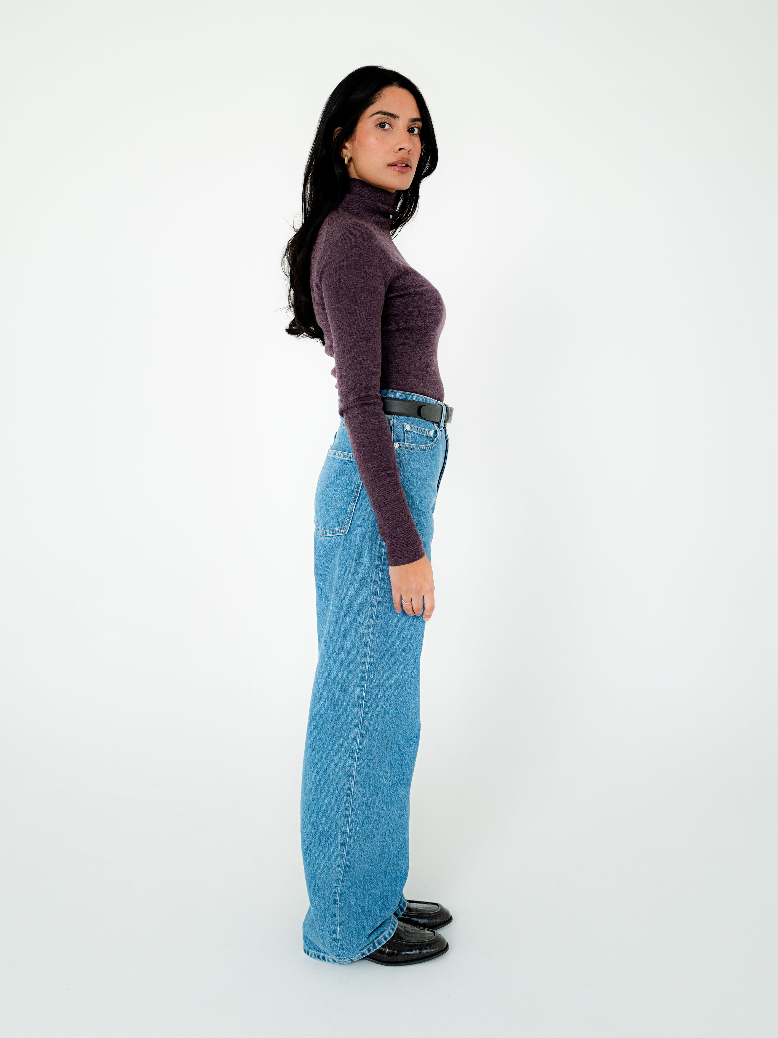 Faye Merino Wool Mock Neck Knit