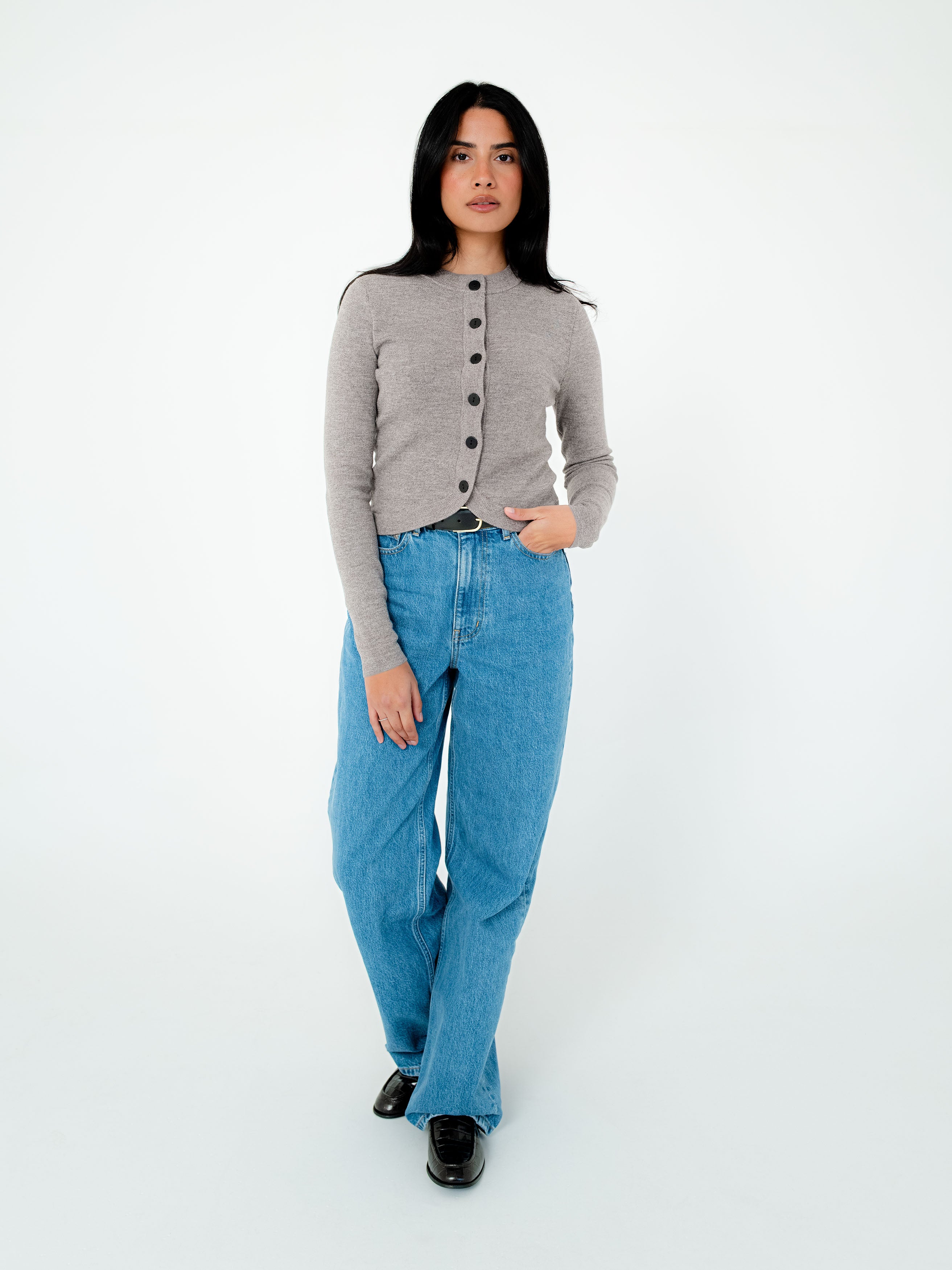 Lea Merino Wool Knit Cardigan