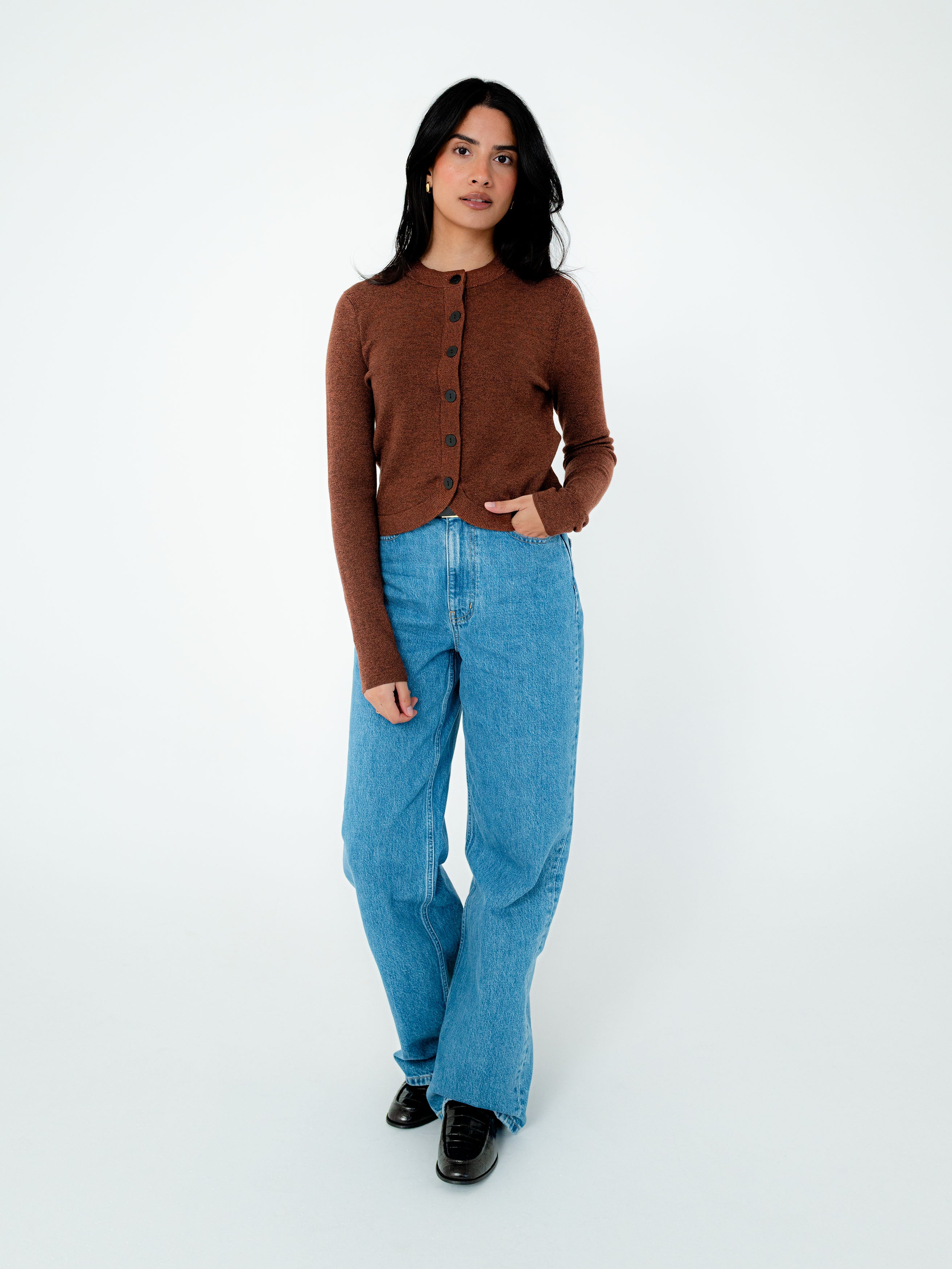 Lea Merino Wool Knit Cardigan