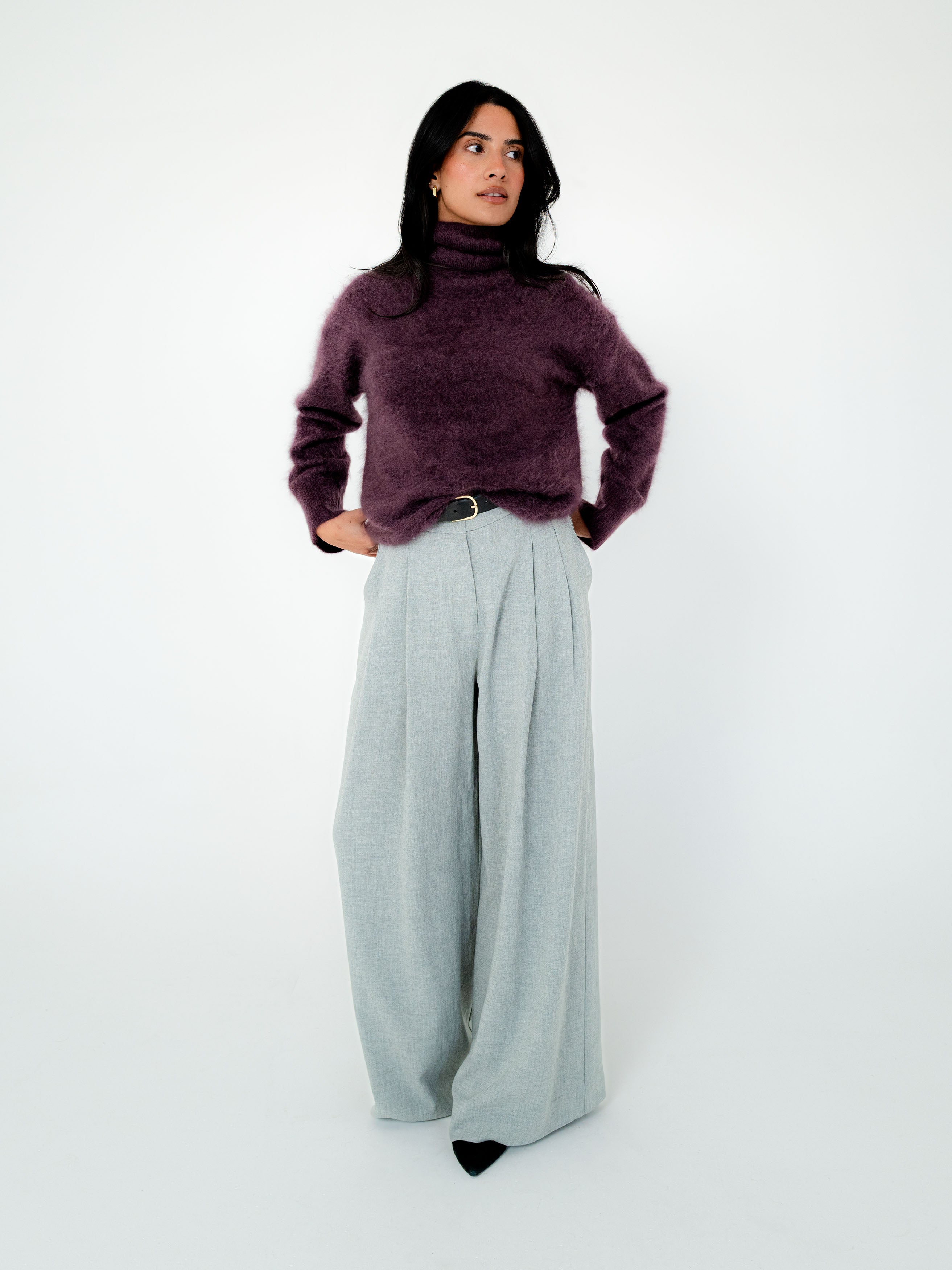 Mae Cashmere Funnel Neck Knit