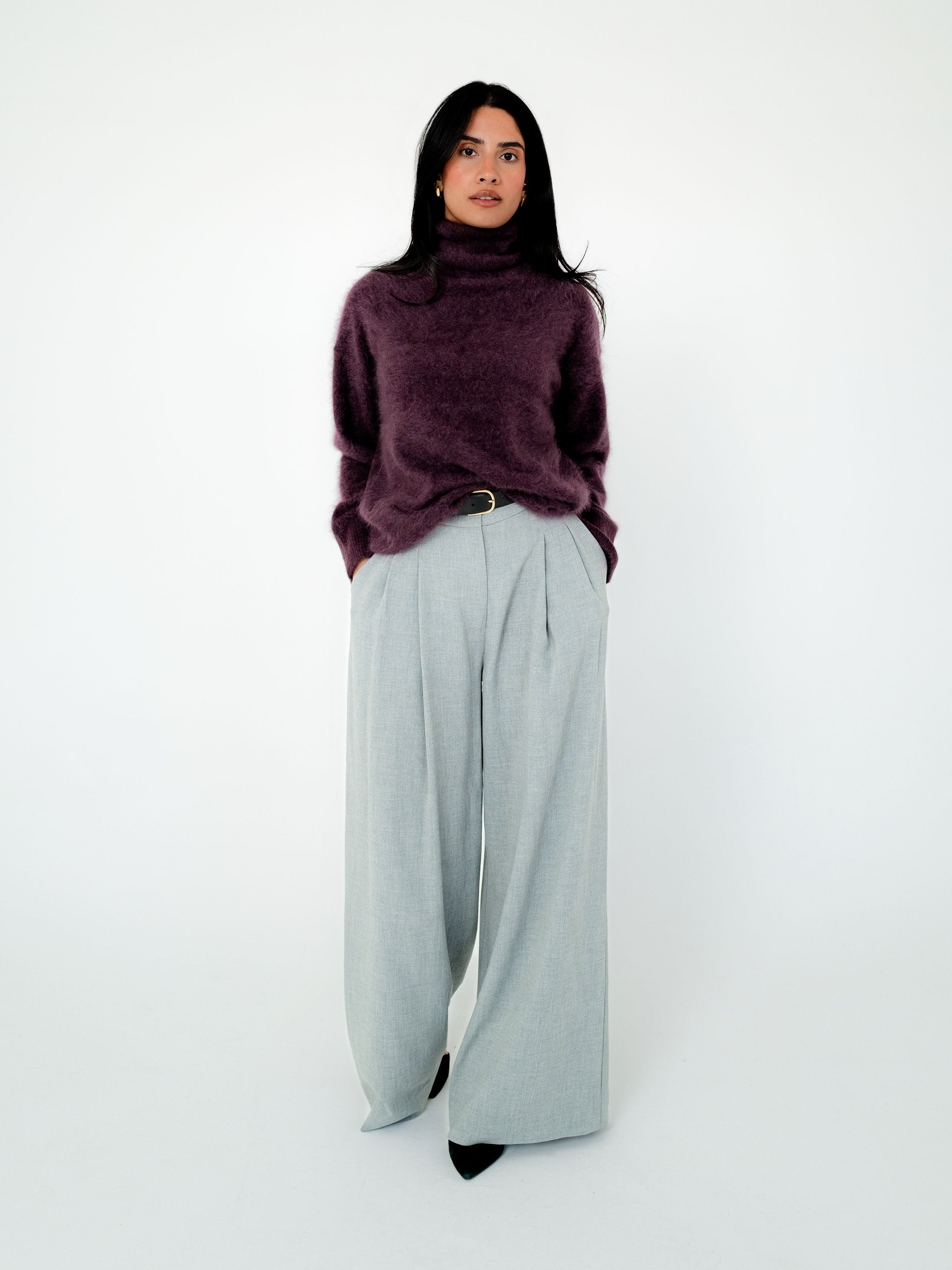 Mae Cashmere Funnel Neck Knit