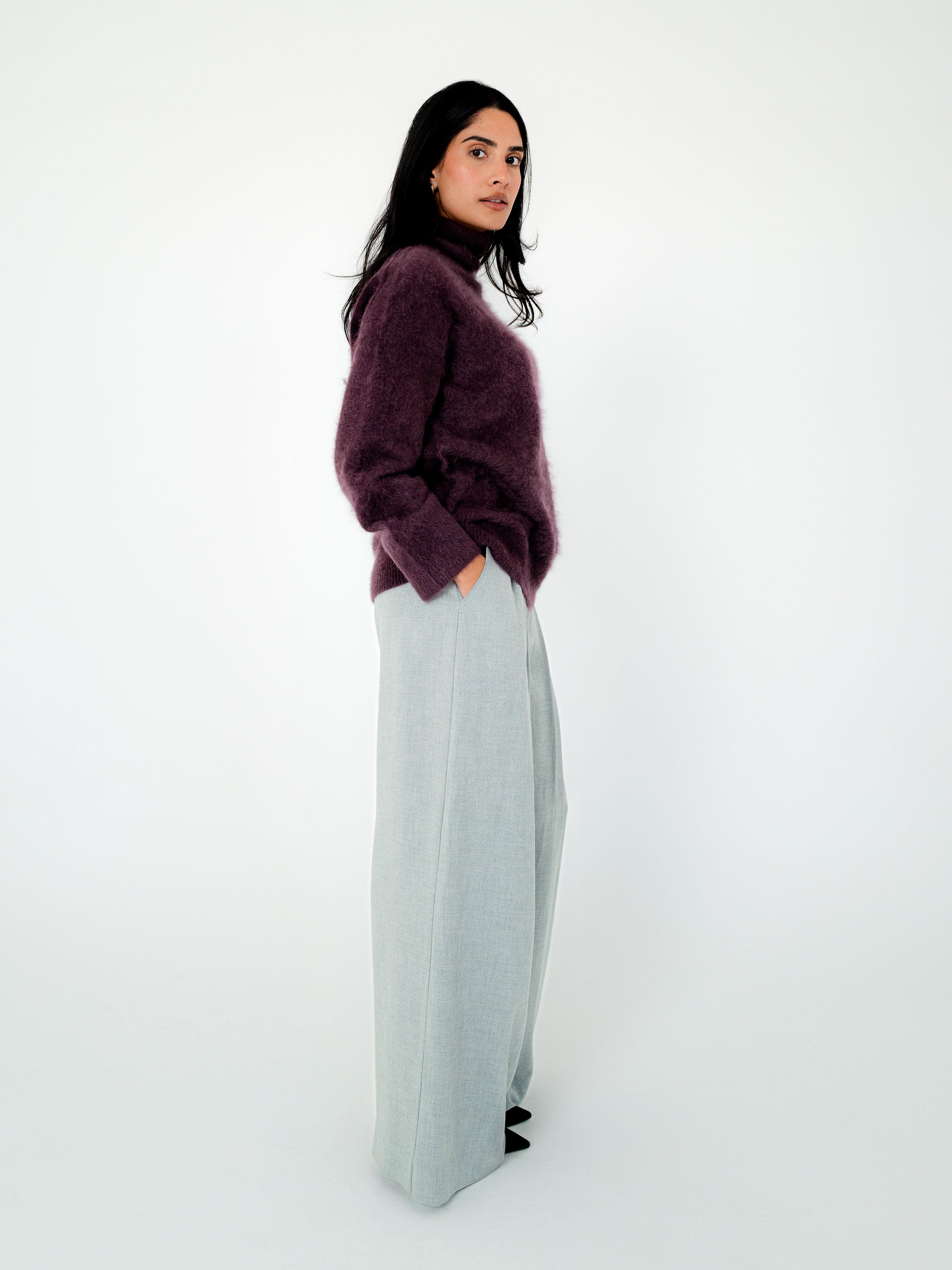 Mae Cashmere Funnel Neck Knit