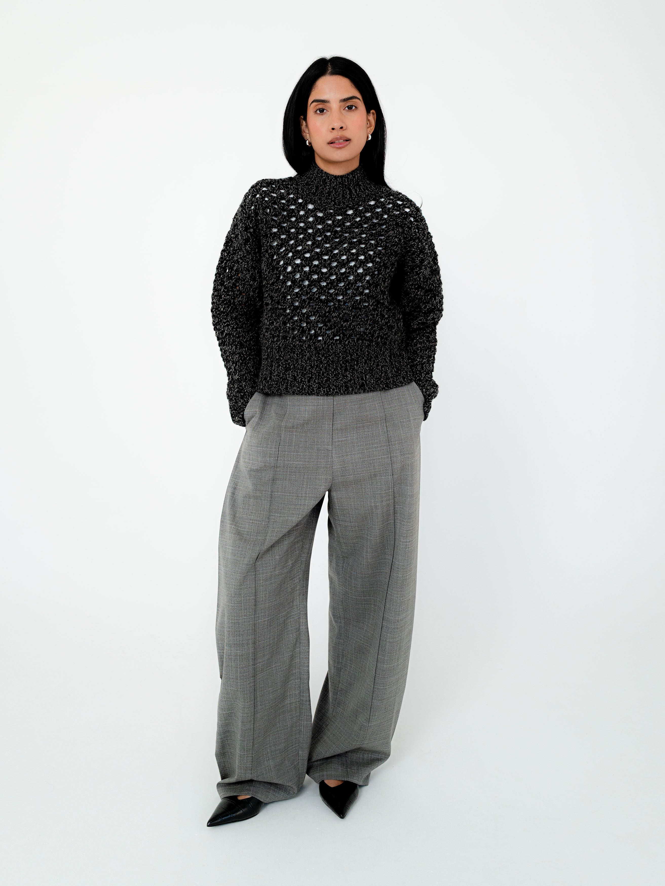 Sable Wool Cashmere Open Knit