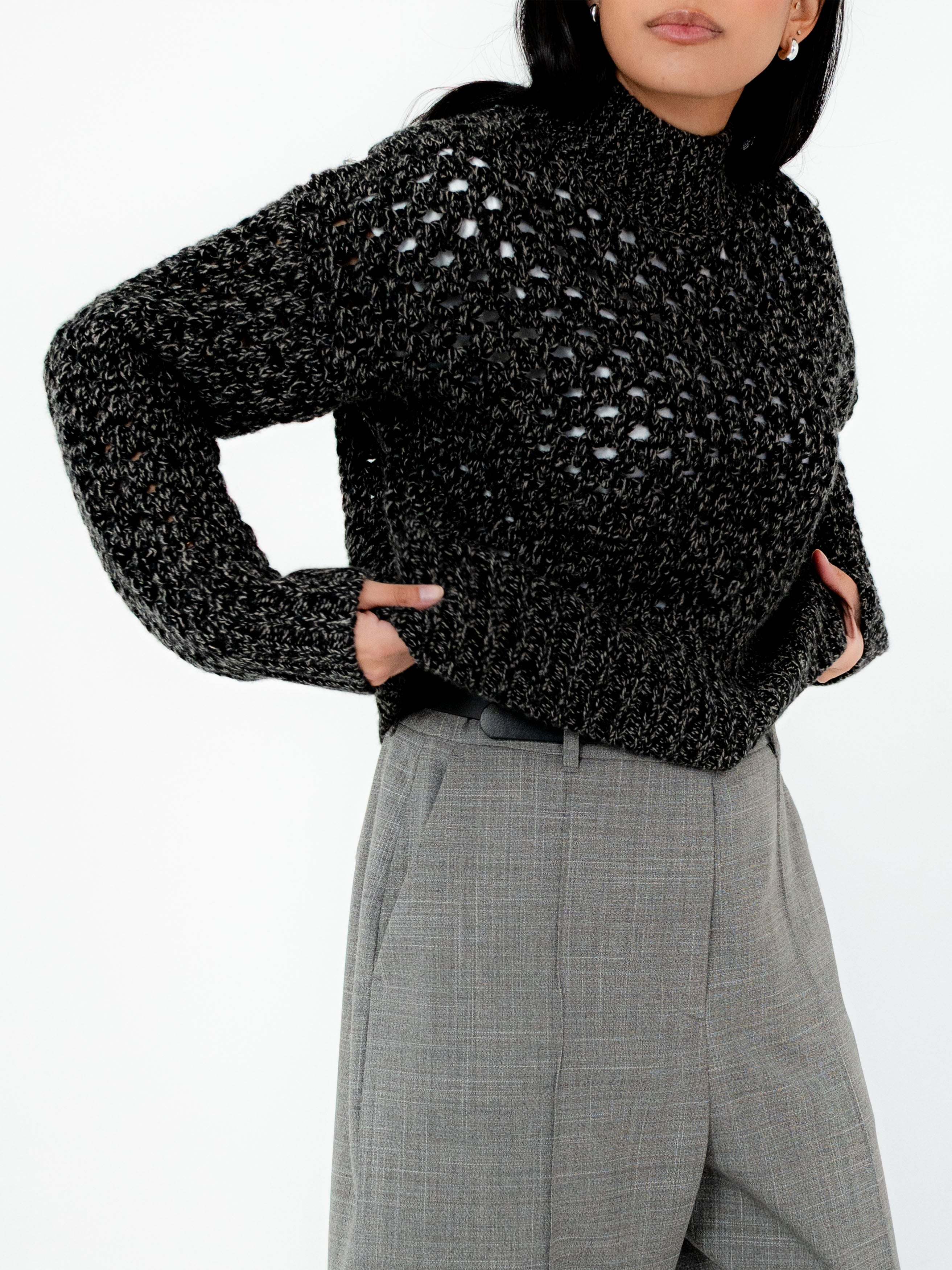 Sable Wool Cashmere Open Knit
