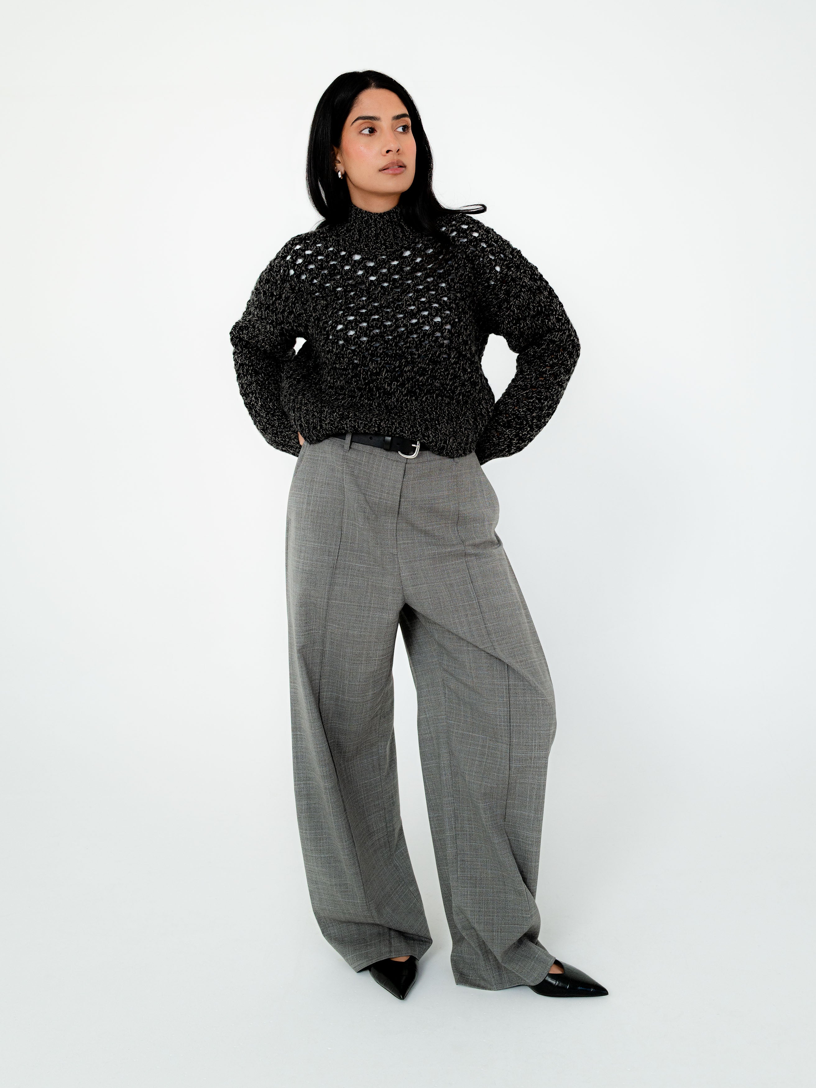 Sable Wool Cashmere Open Knit