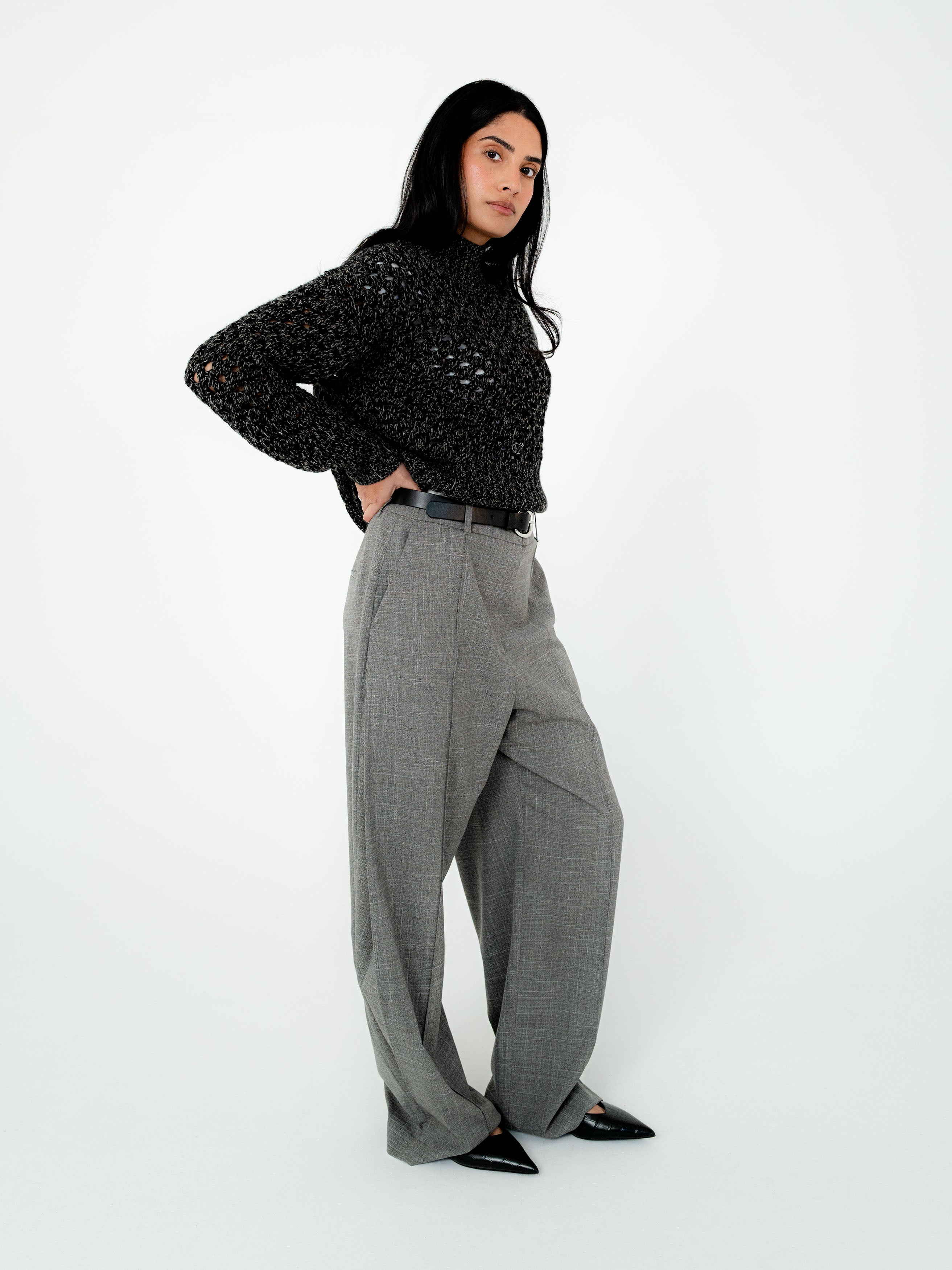Sable Wool Cashmere Open Knit