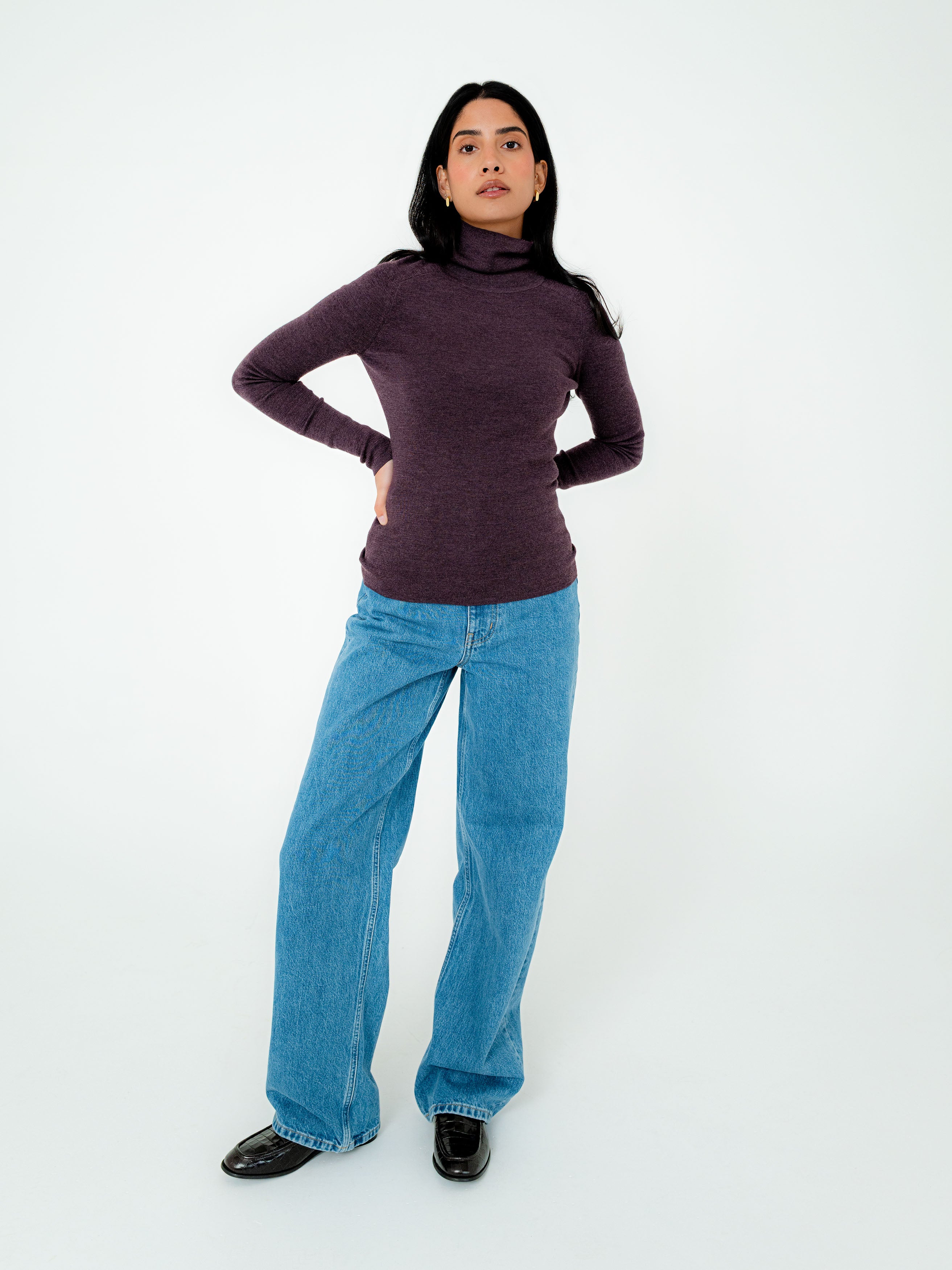 Faye Merino Wool Mock Neck Knit