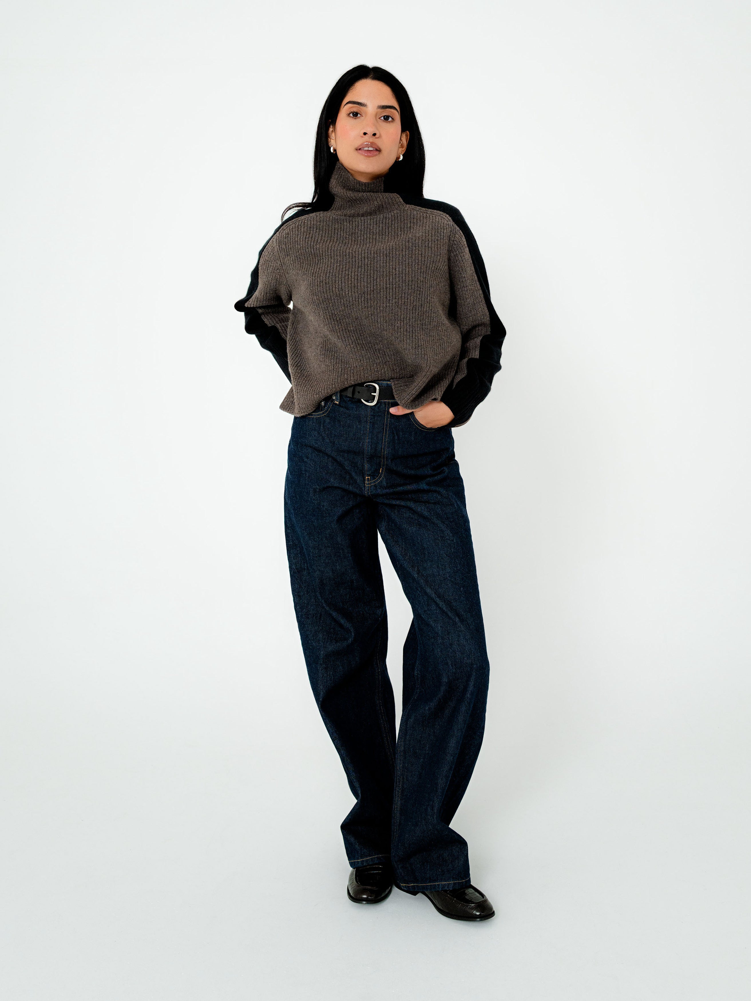 Maine Lambswool Colour Block Knit