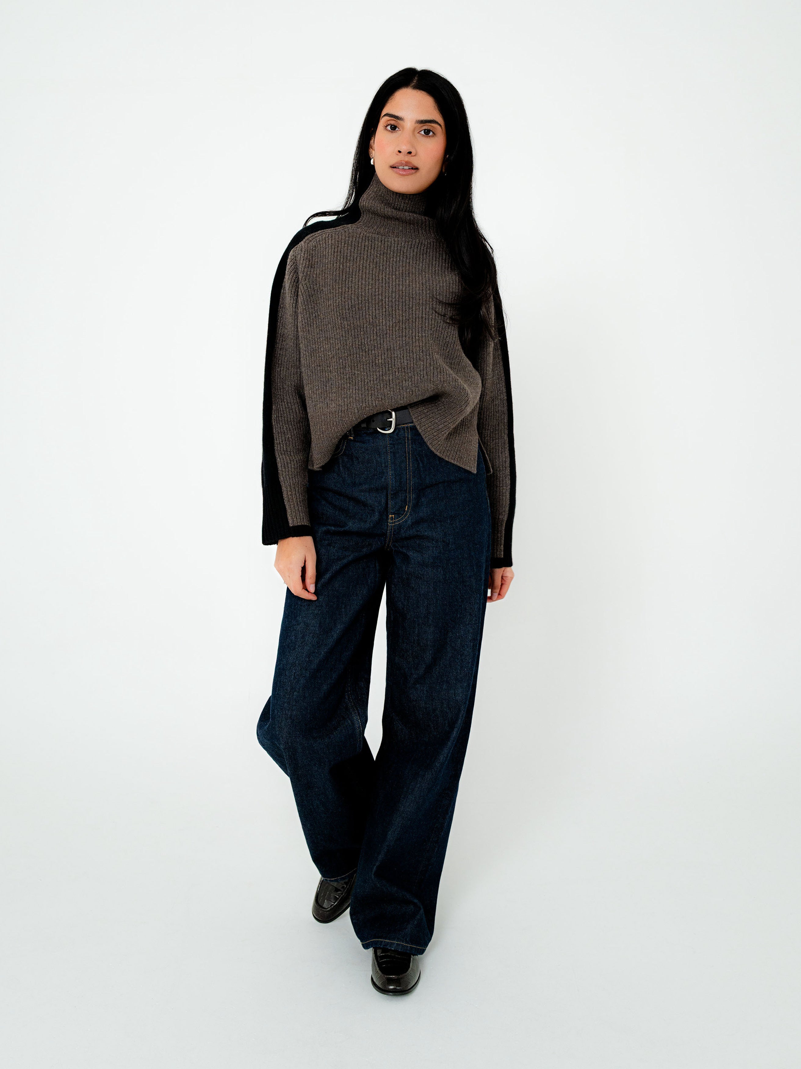 Maine Lambswool Colour Block Knit