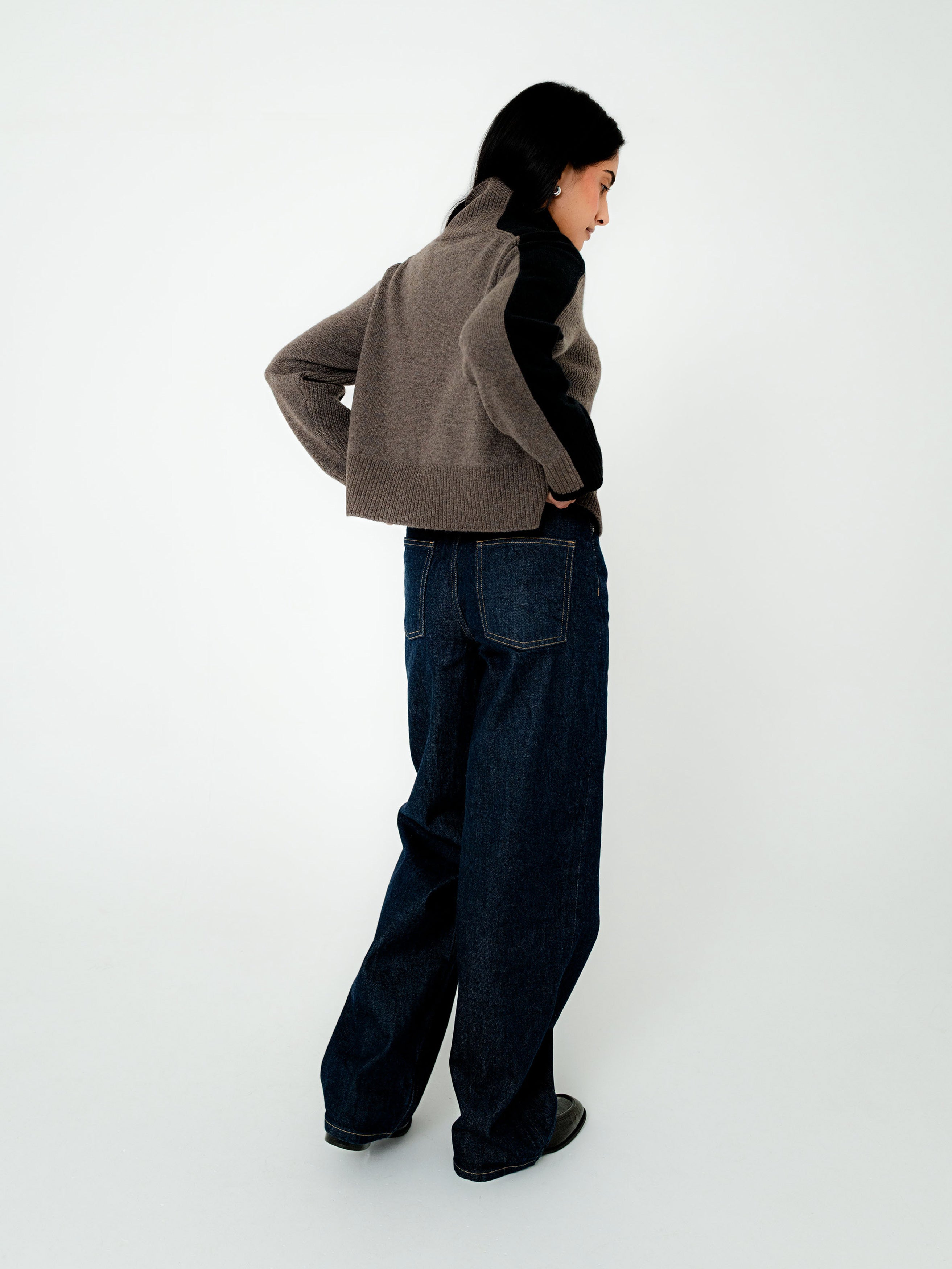 Maine Lambswool Colour Block Knit