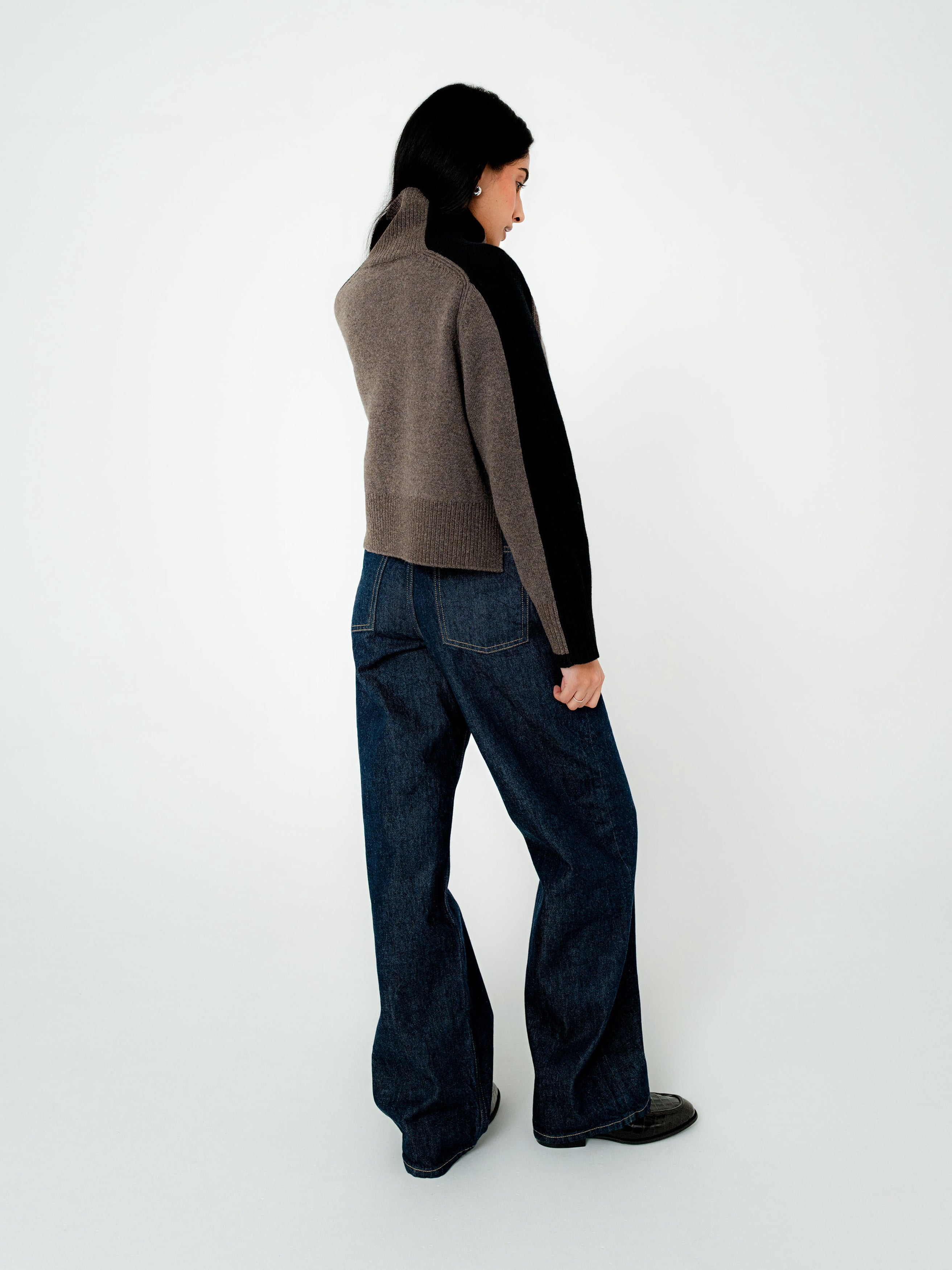 Maine Lambswool Colour Block Knit