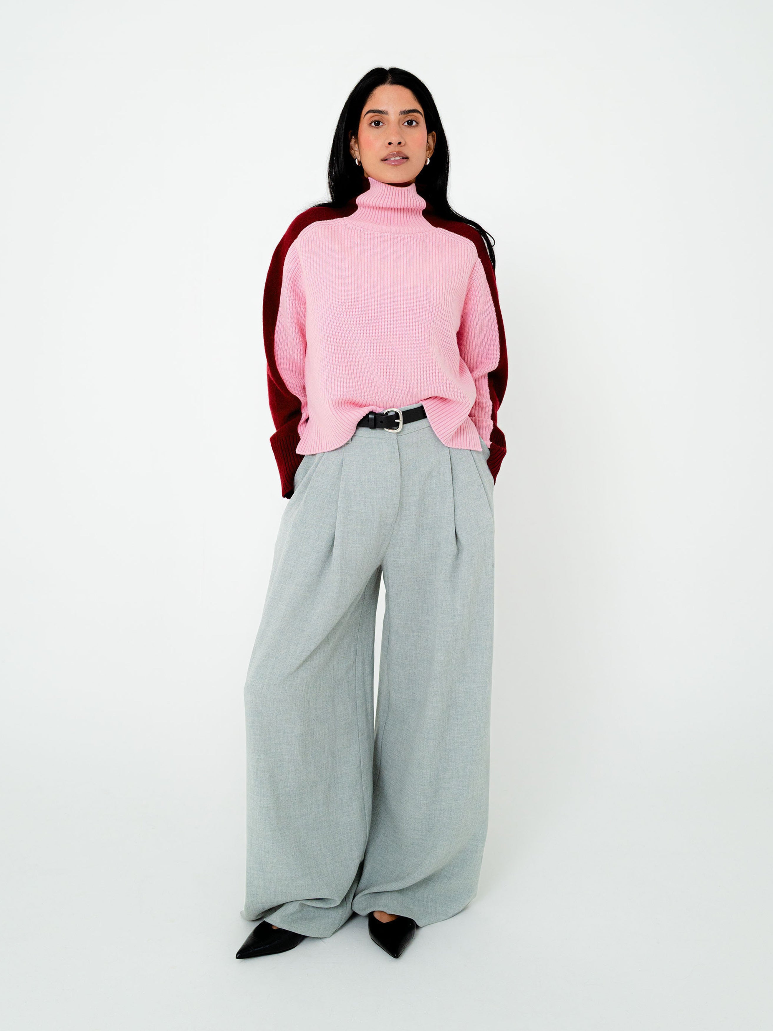 Maine Lambswool Colour Block Knit