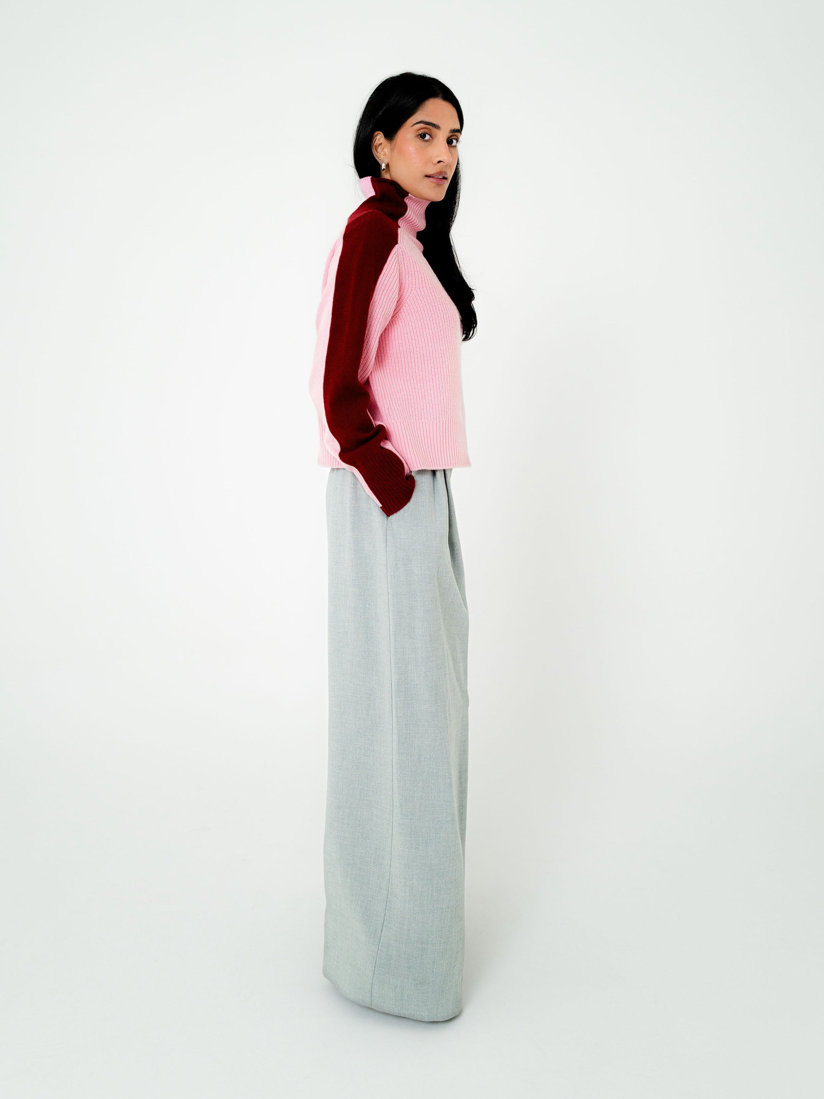 Maine Lambswool Colour Block Knit