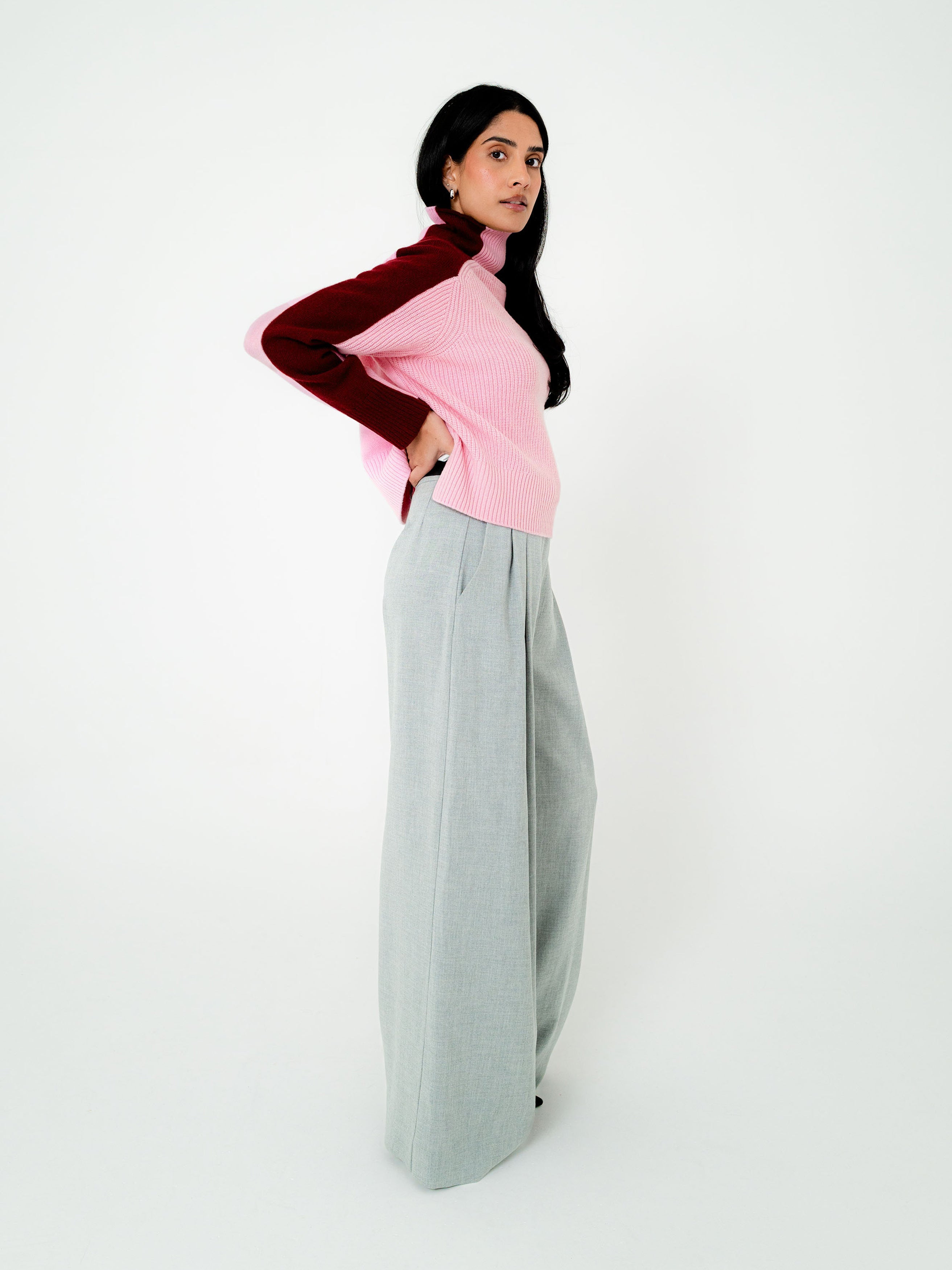 Maine Lambswool Colour Block Knit