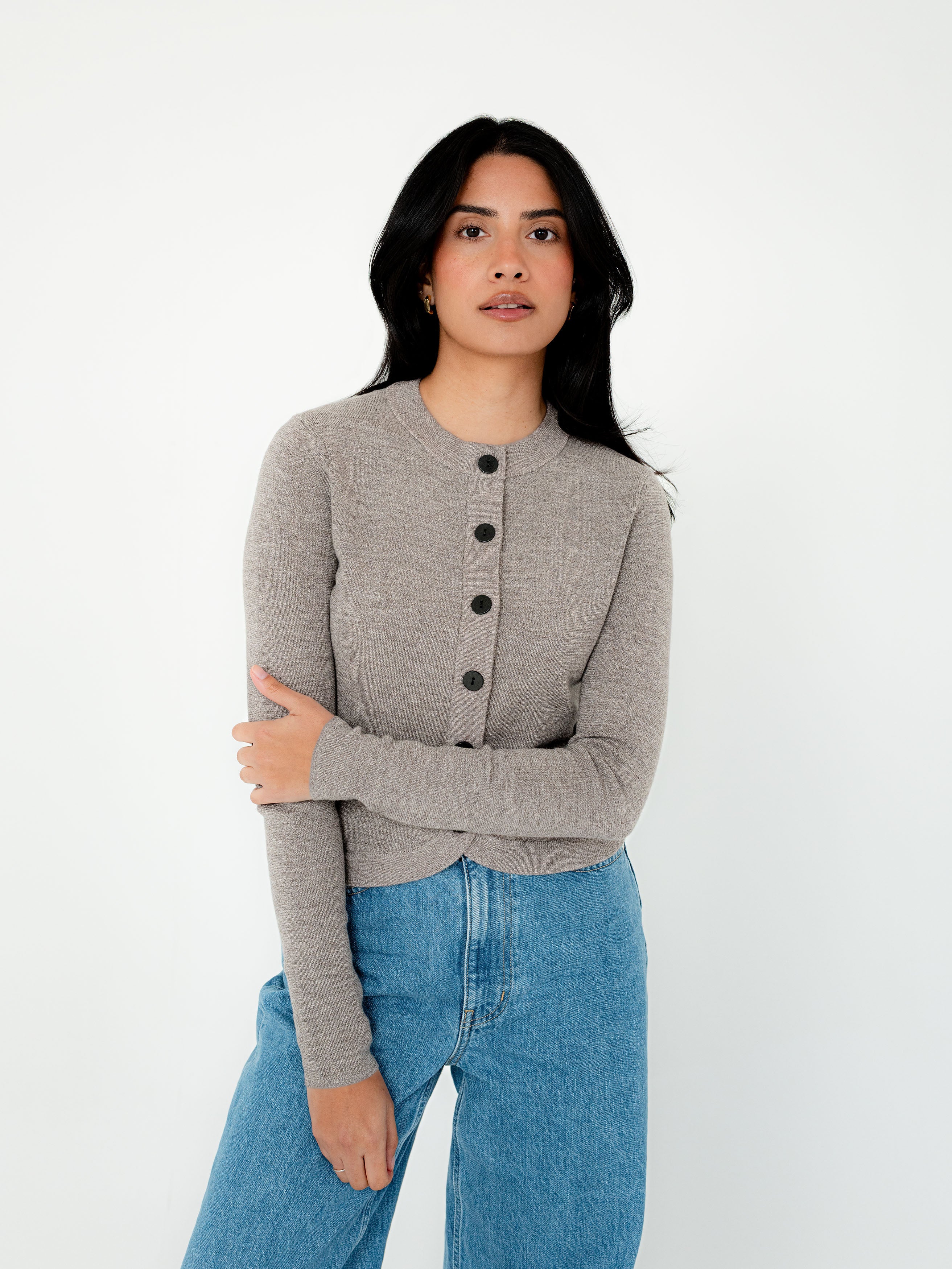 Lea Merino Wool Knit Cardigan