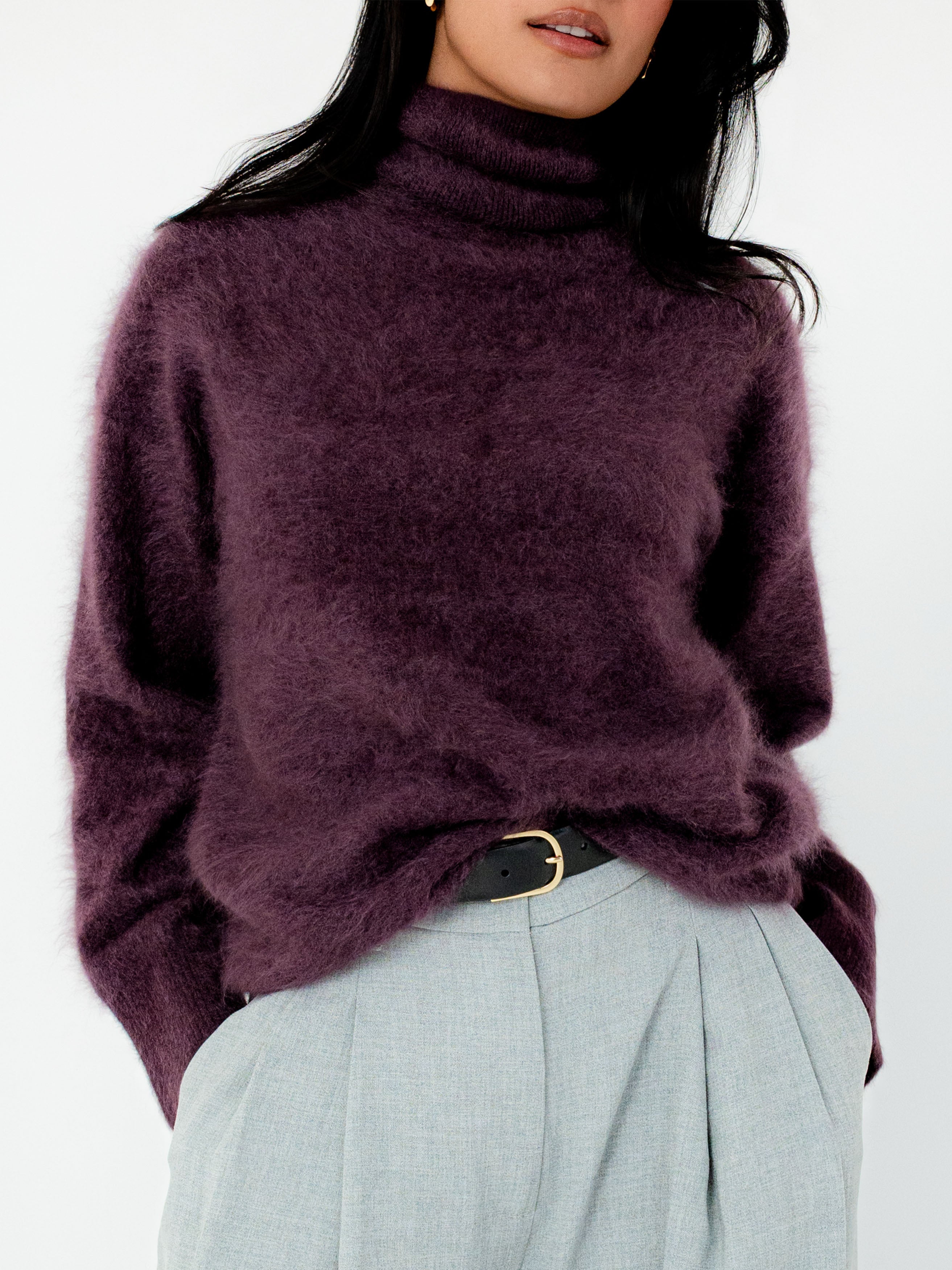 Mae Cashmere Funnel Neck Knit