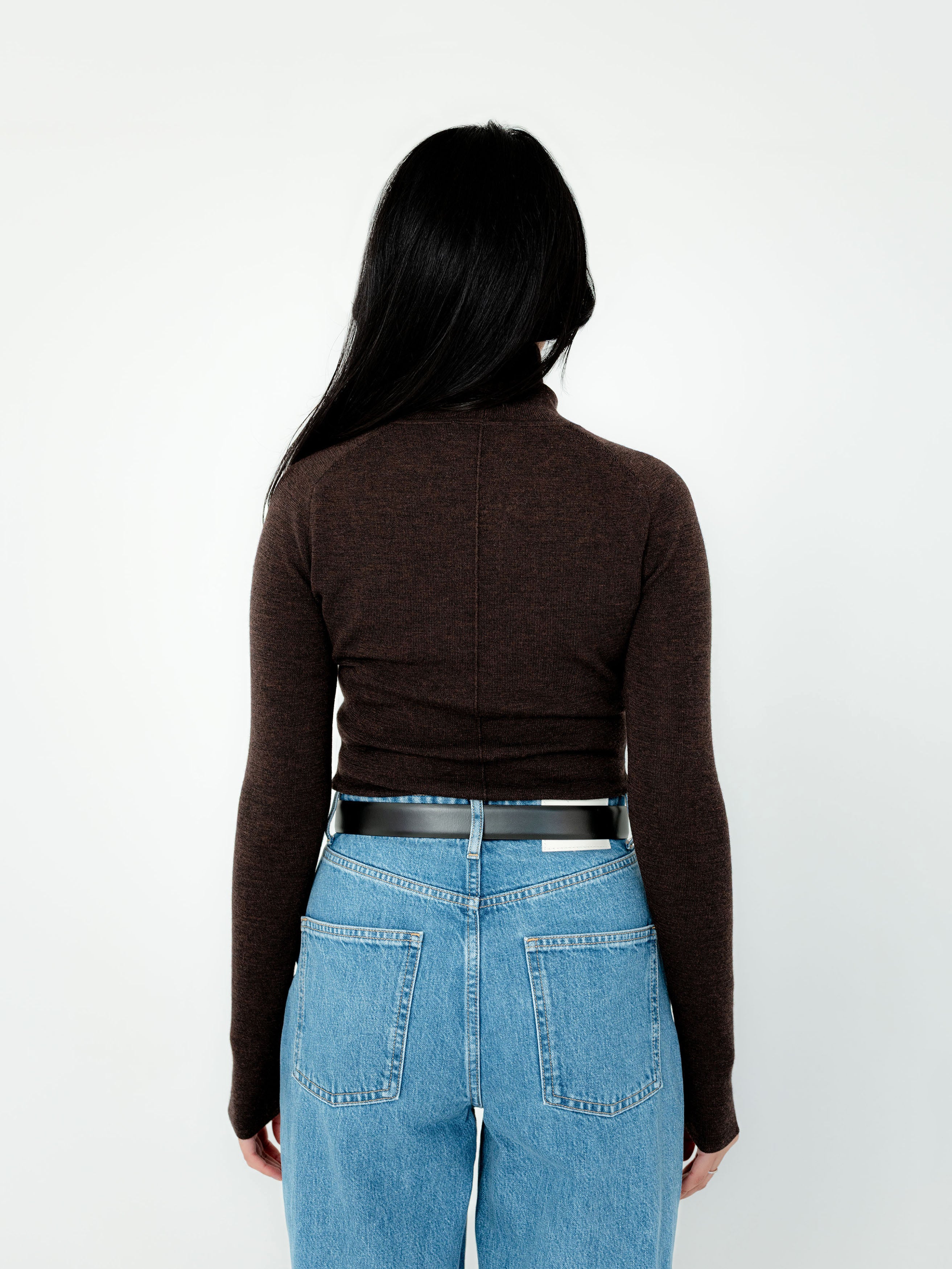 Faye Merino Wool Mock Neck Knit