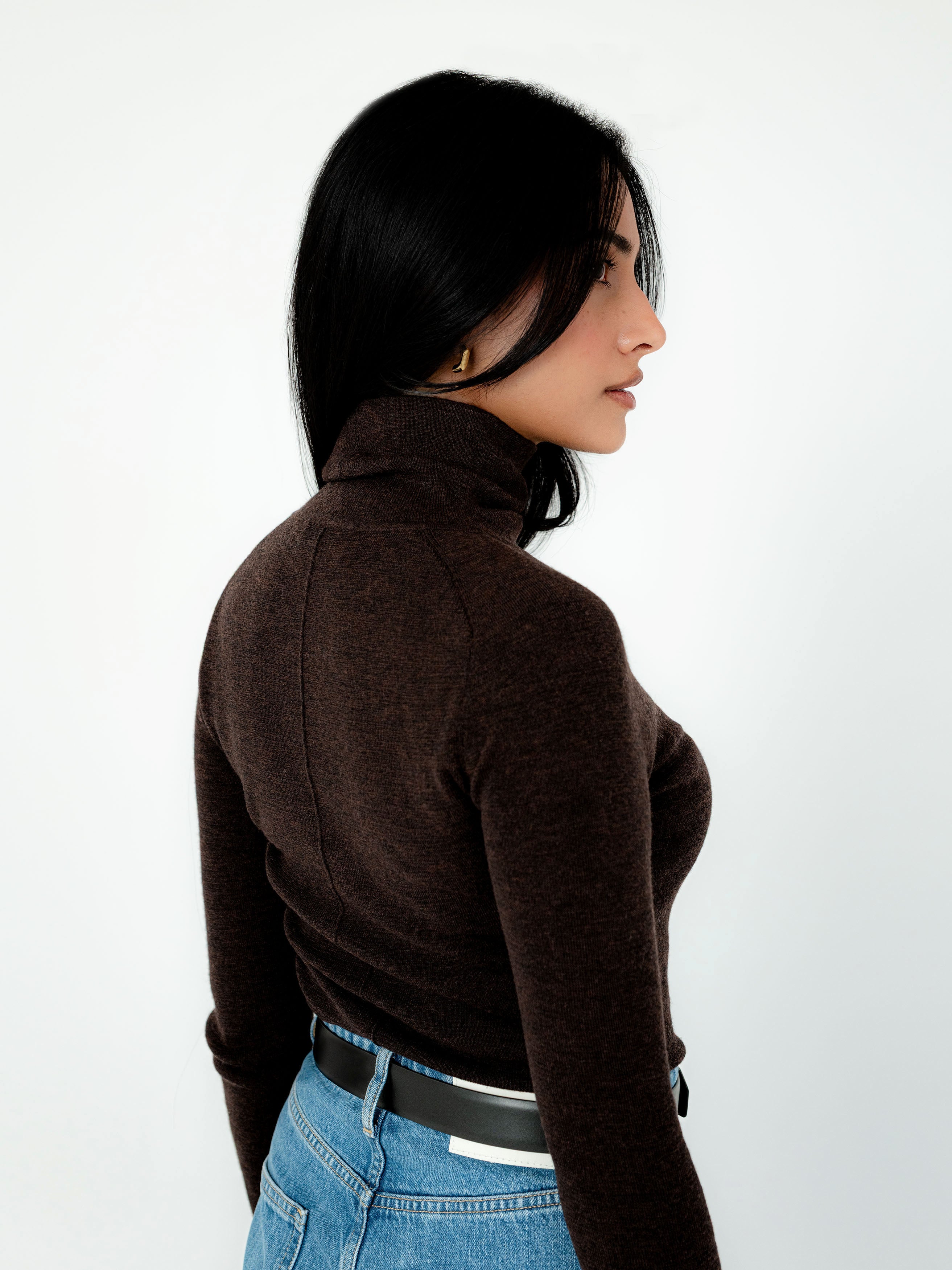Faye Merino Wool Mock Neck Knit