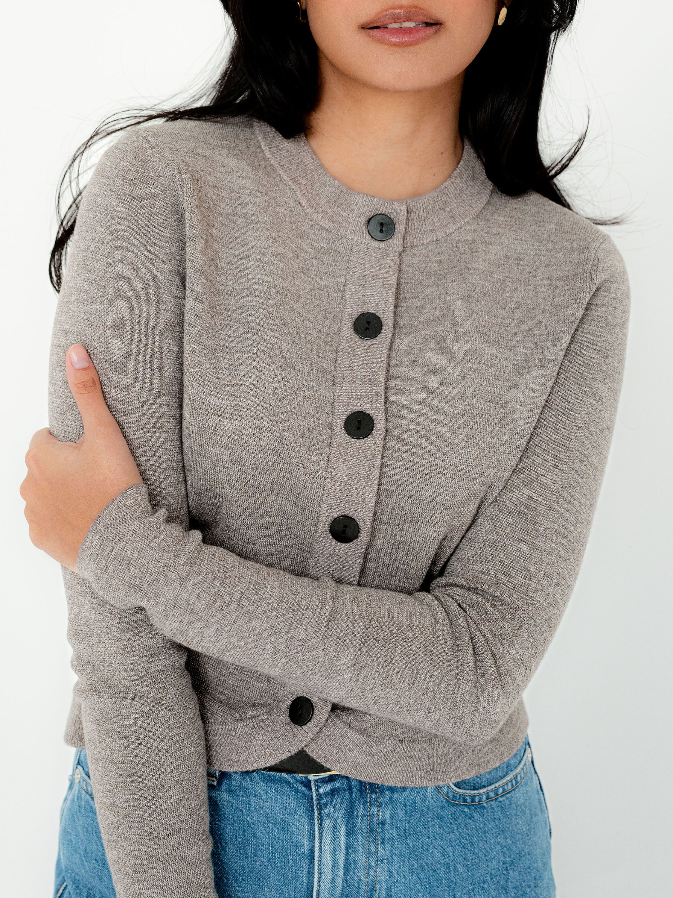Lea Merino Wool Knit Cardigan