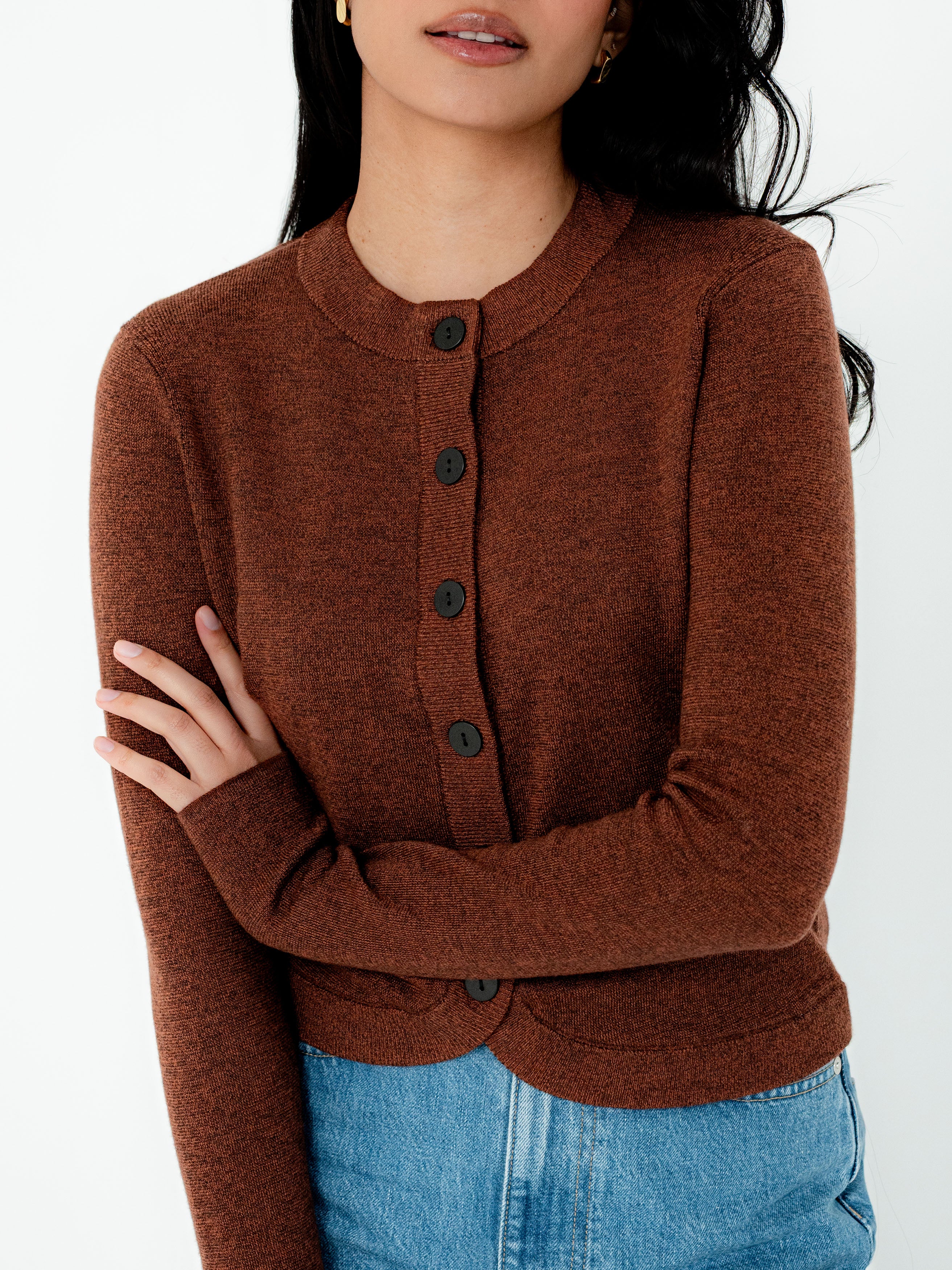 Lea Merino Wool Knit Cardigan