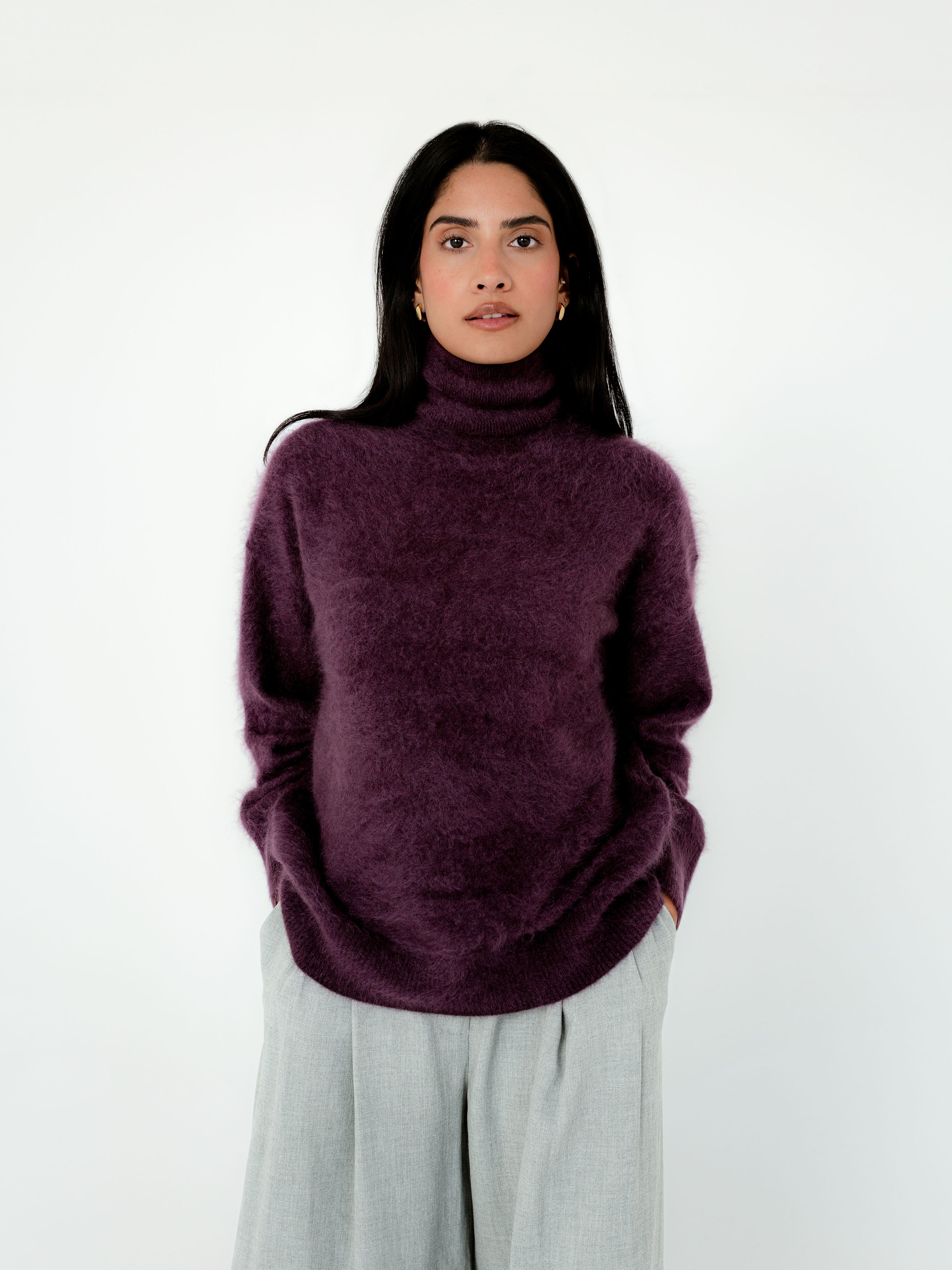Mae Cashmere Funnel Neck Knit