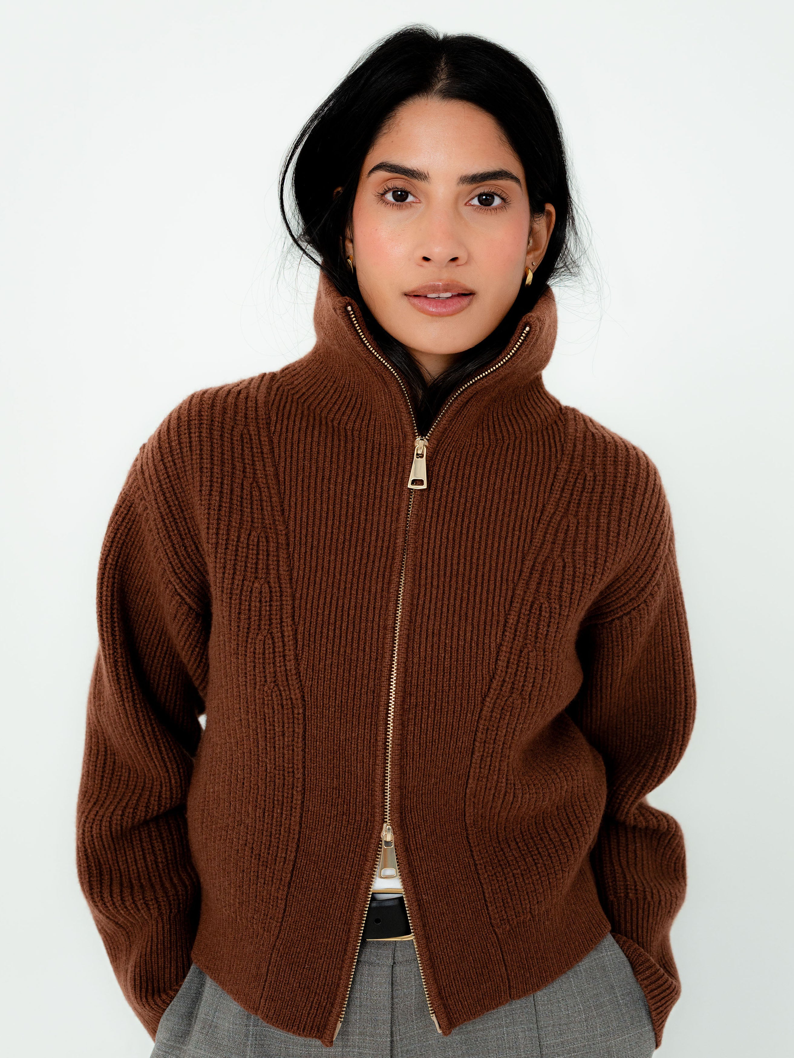 Penn Lambswool Zip Knit Jacket