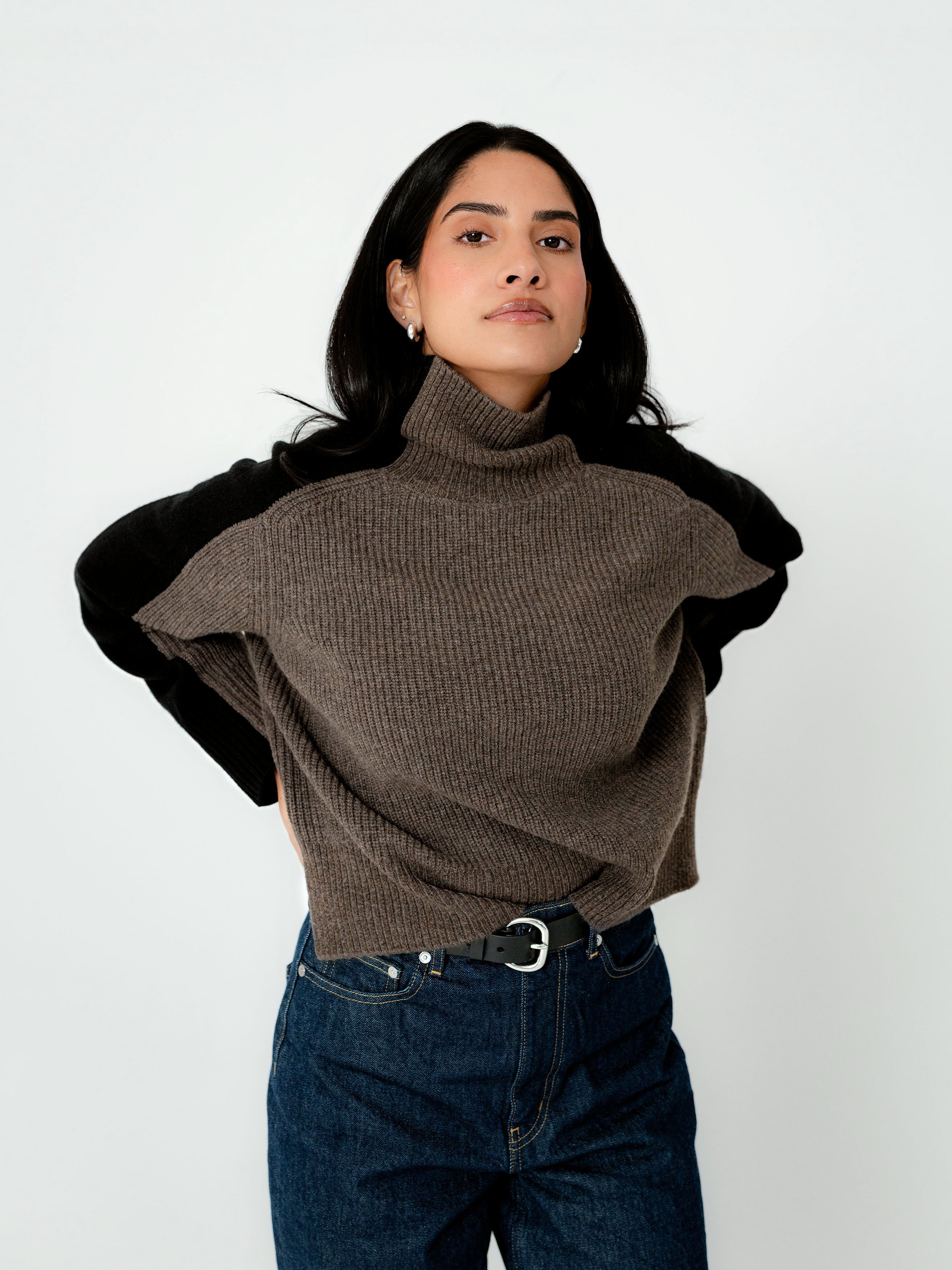 Maine Lambswool Colour Block Knit
