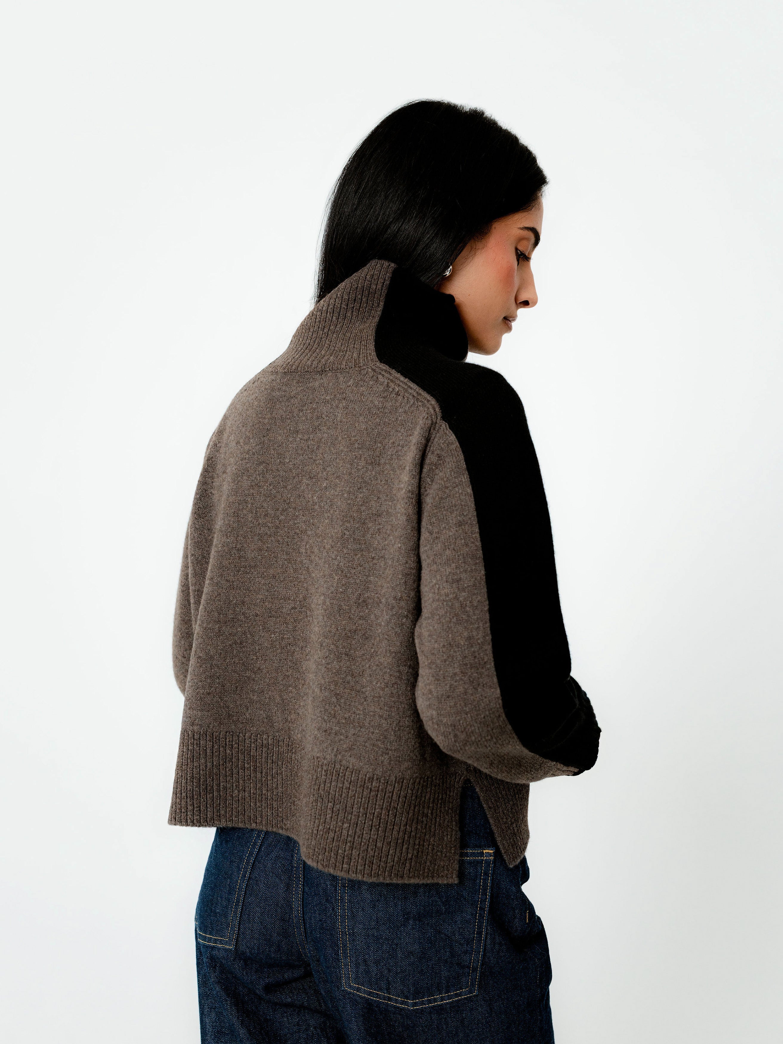 Maine Lambswool Colour Block Knit