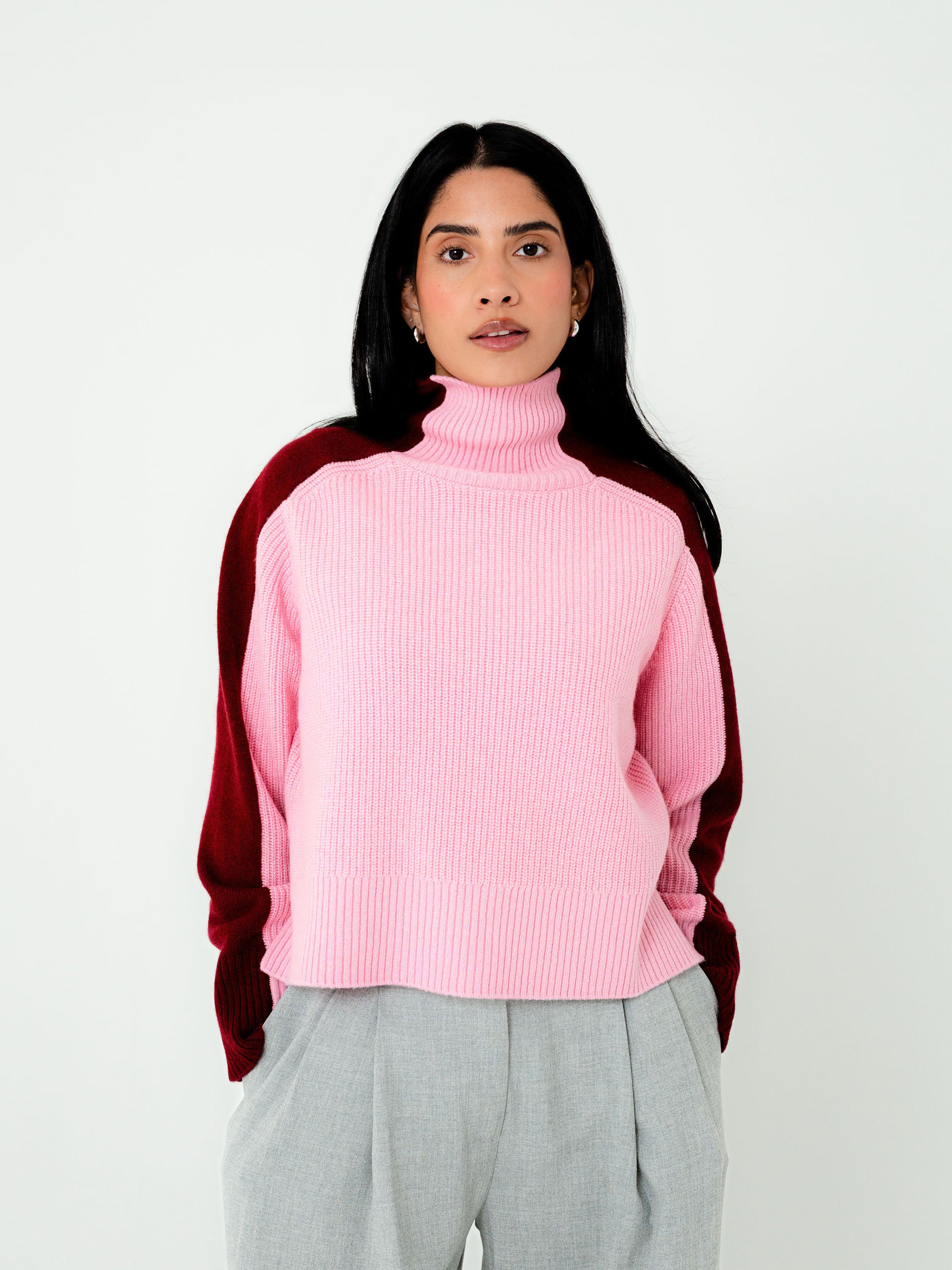 Maine Lambswool Colour Block Knit