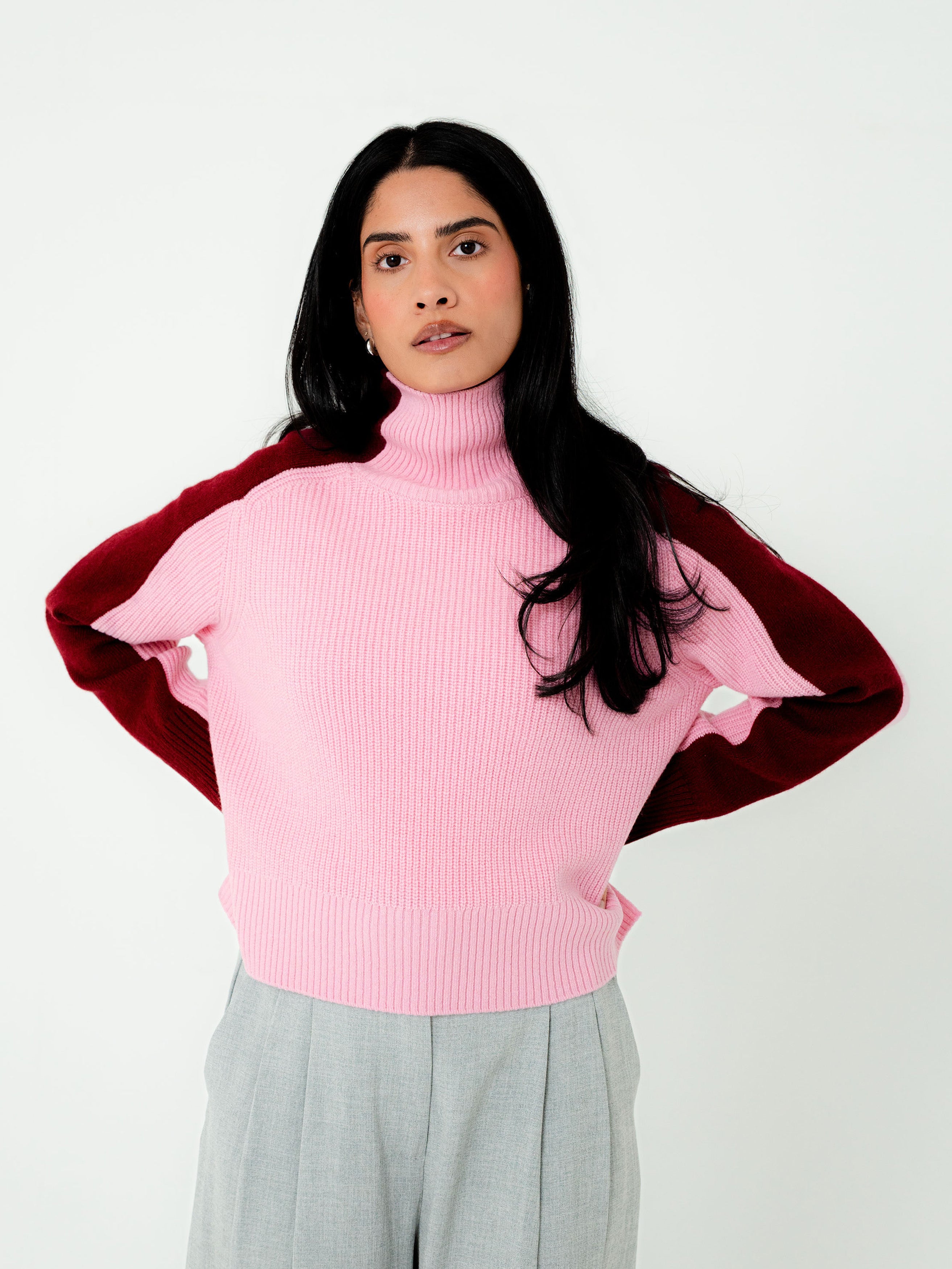 Maine Lambswool Colour Block Knit