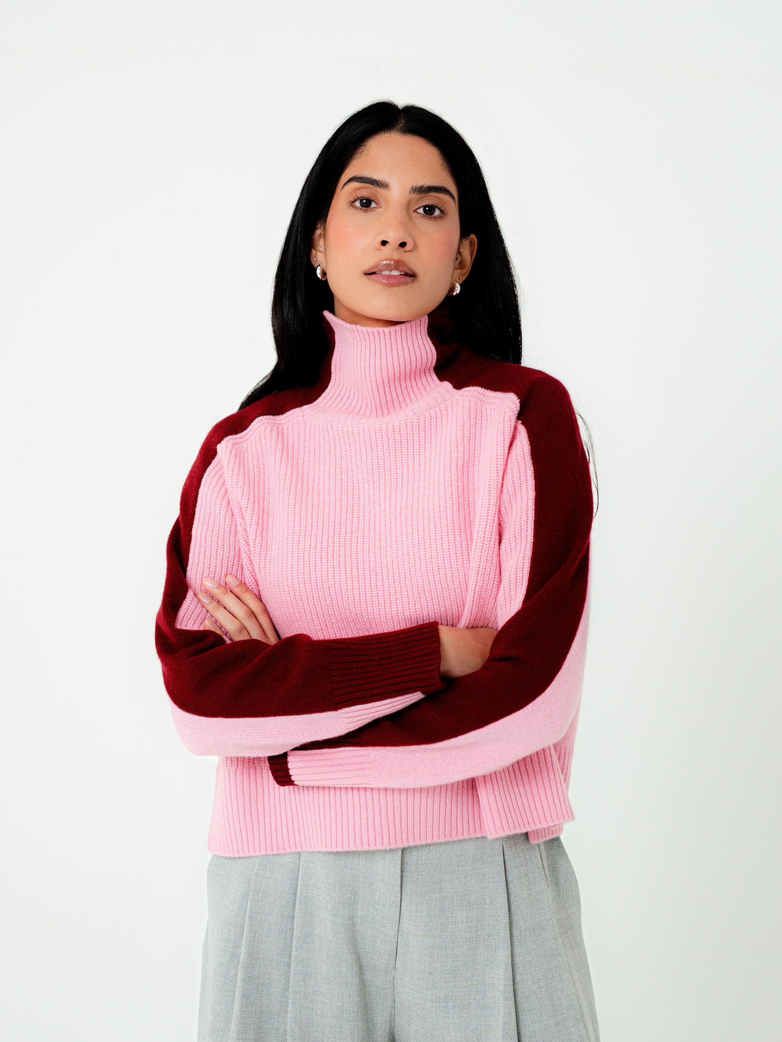 Maine Lambswool Colour Block Knit